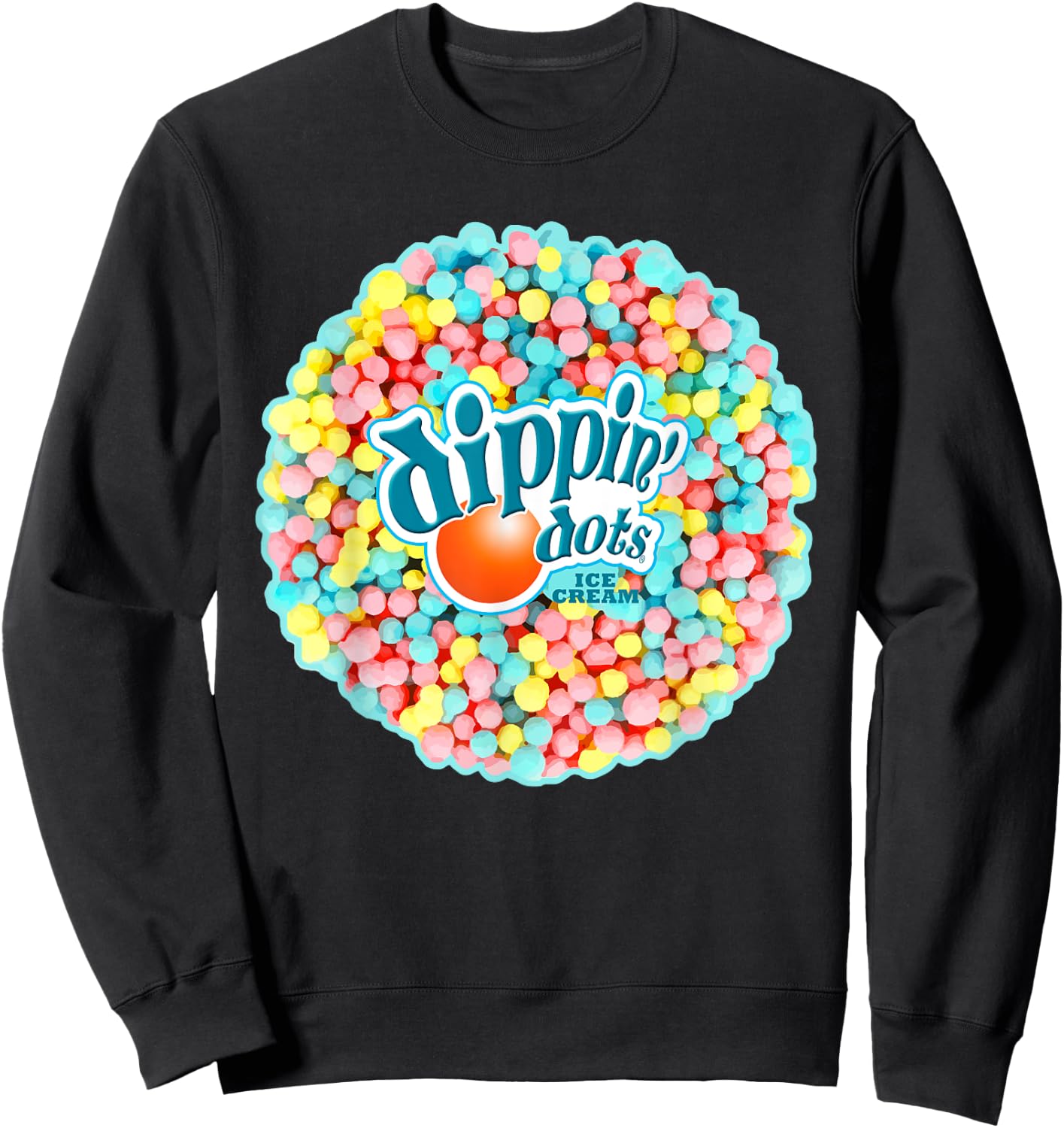 Dippin Dots - Rainbow Color Ice Cream Sweatshirt - Sweatshirt | Black
