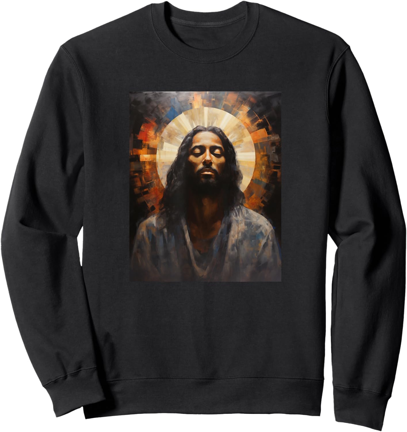 Jesus Christ African American Black In Prayer Face Of Jesus Sweatshirt - Sweatshirt | Black