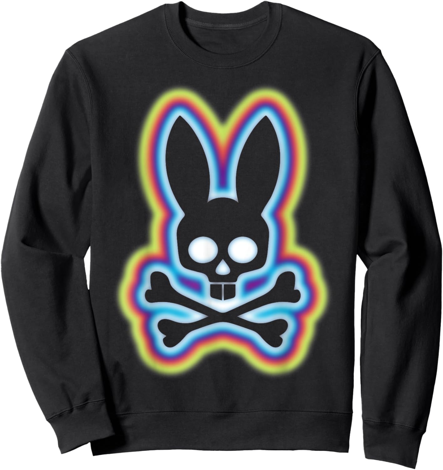 Scary Skull And Crossbones Bad Rabbit Horror Bunny Halloween Sweatshirt - Sweatshirt | Black