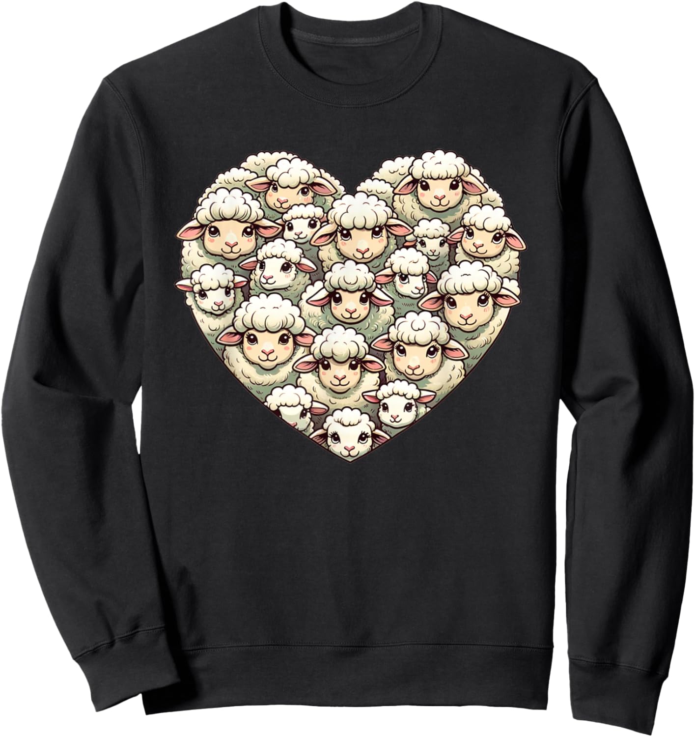 Lovely Sheeps Farm Animal Sheep Lover Sweatshirt - Sweatshirt | Black
