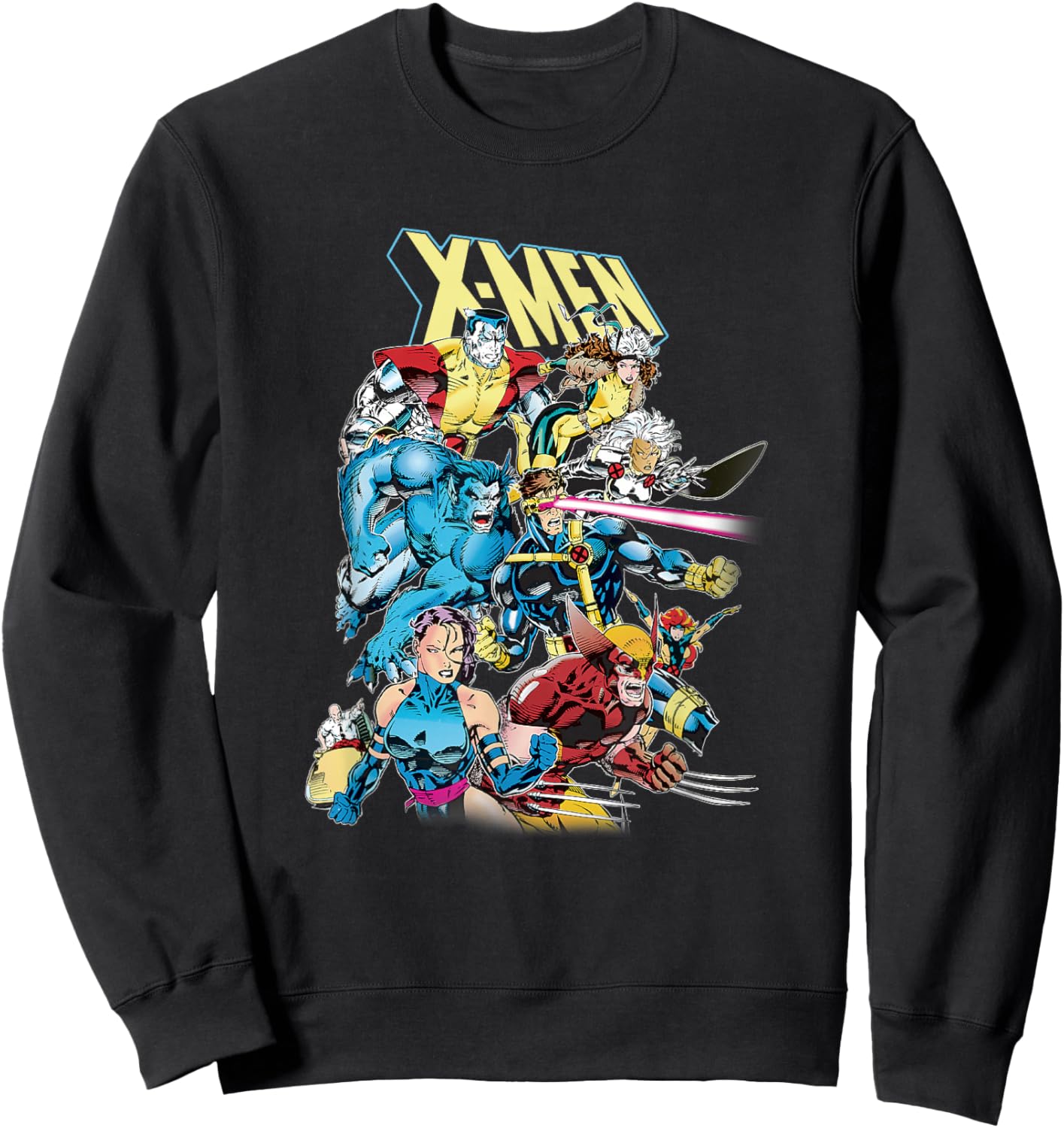 Marvel X-Men Team Charging Into Battle Vintage Shot Sweatshirt - Sweatshirt | Black