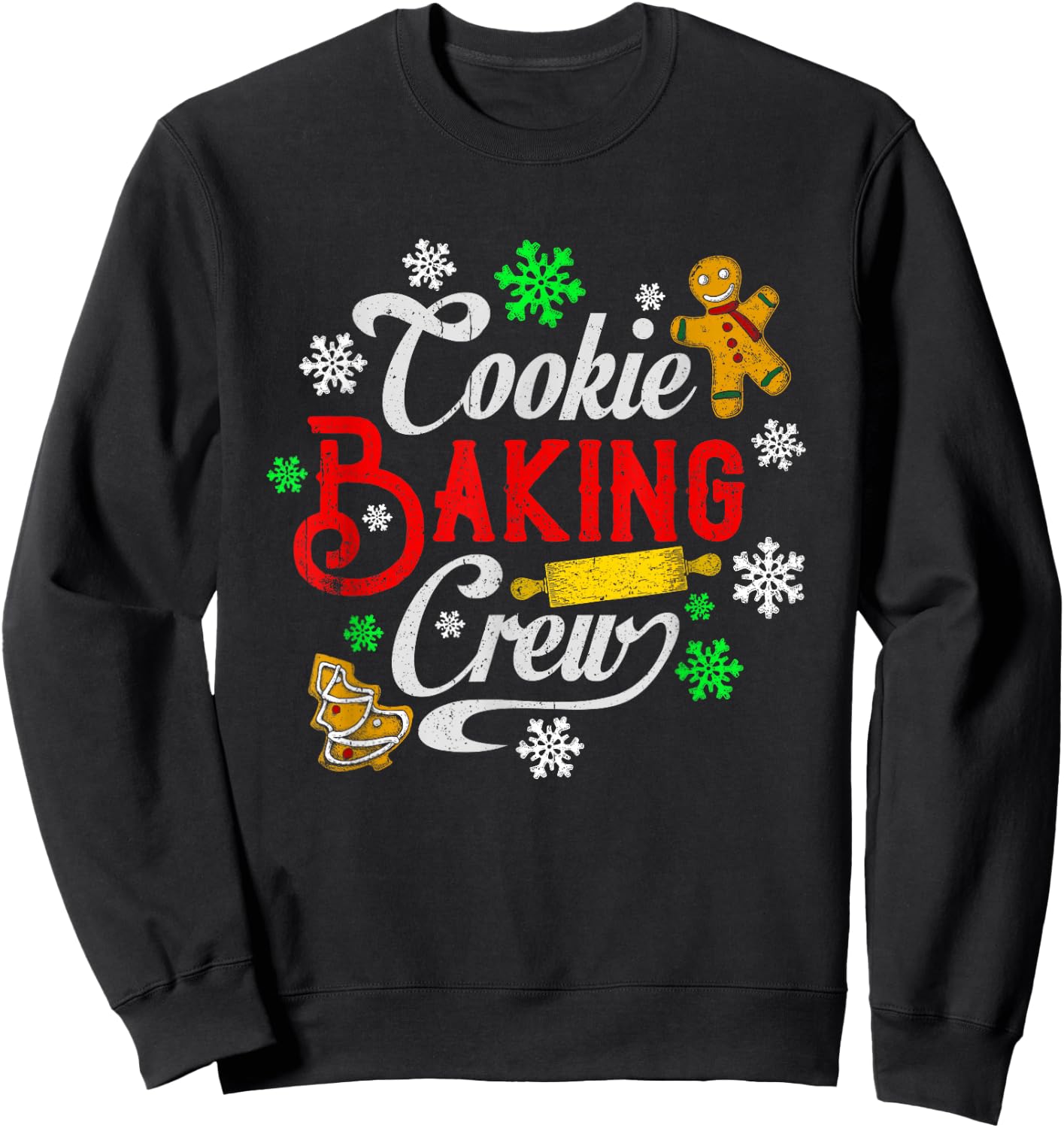 Cookie Baking Crew Christmas Baker Gingerbread Cookies Sweatshirt - Sweatshirt | Black