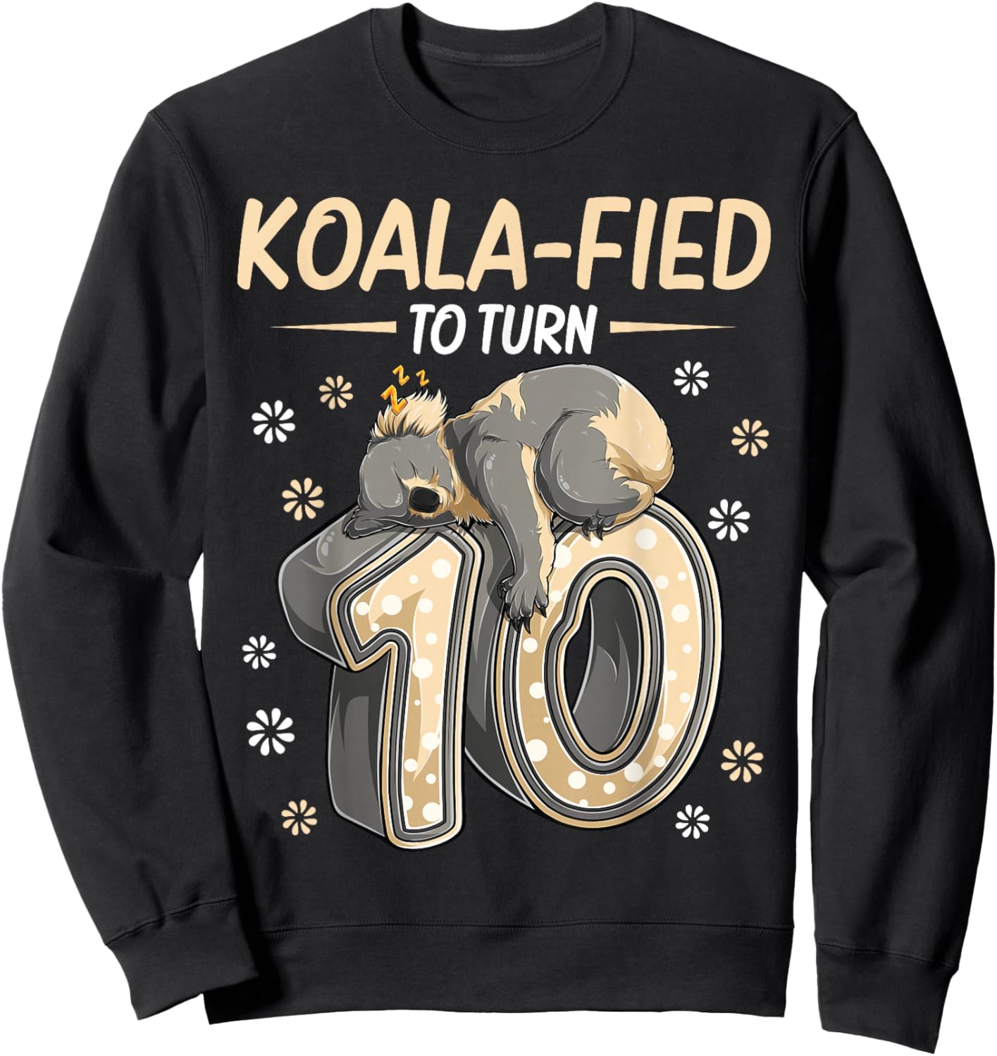 10 Year Old Koala 10th Birthday Party Animal Koala Lover Sweatshirt - Sweatshirt | Black