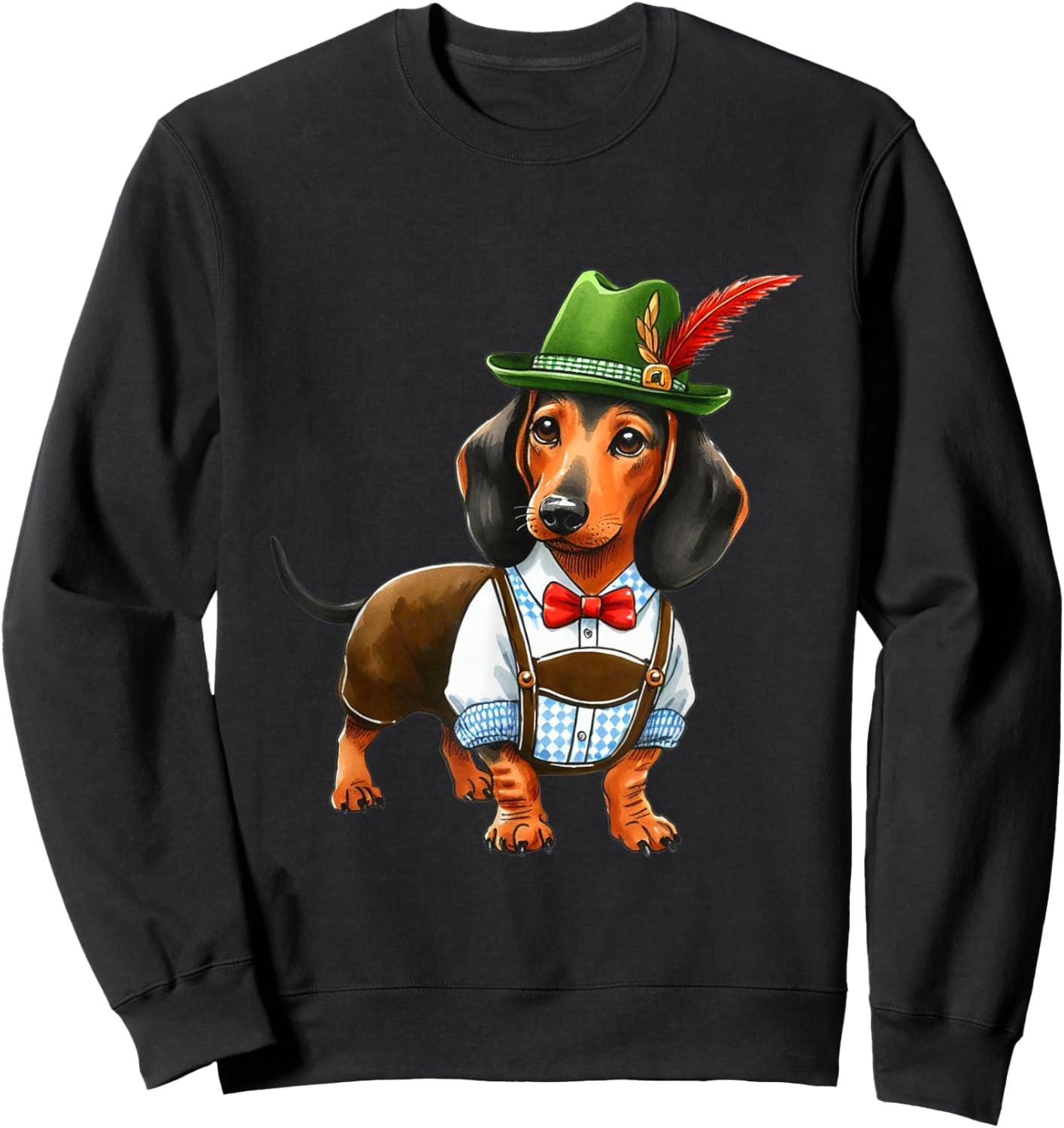 Oktoberfest Dachshund Cute Sausage Dog German Kids Men Women Sweatshirt - Sweatshirt | Black