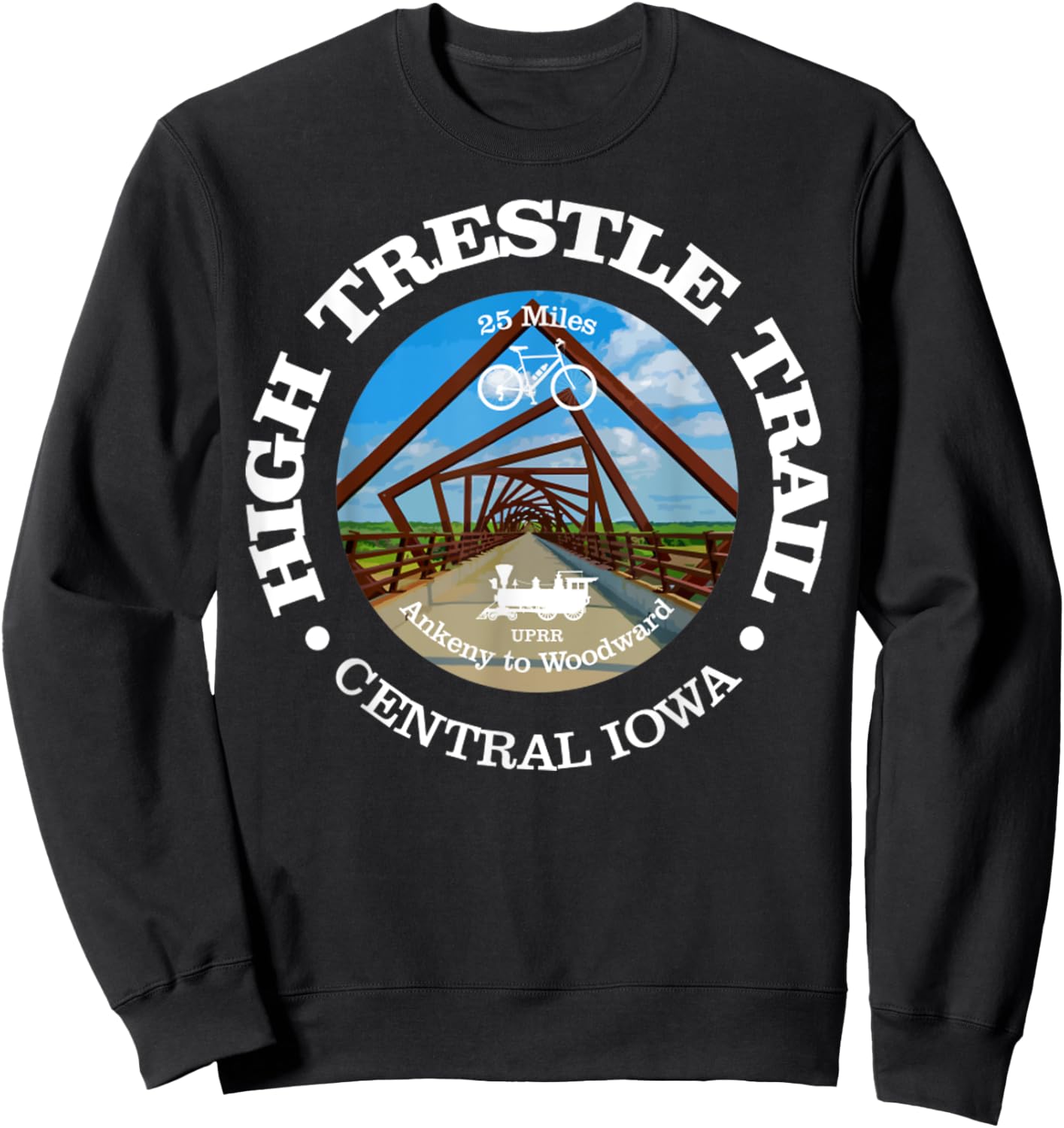 High Trestle Trail Funny Cycling High Trestle Iowa Sweatshirt - Sweatshirt | Black
