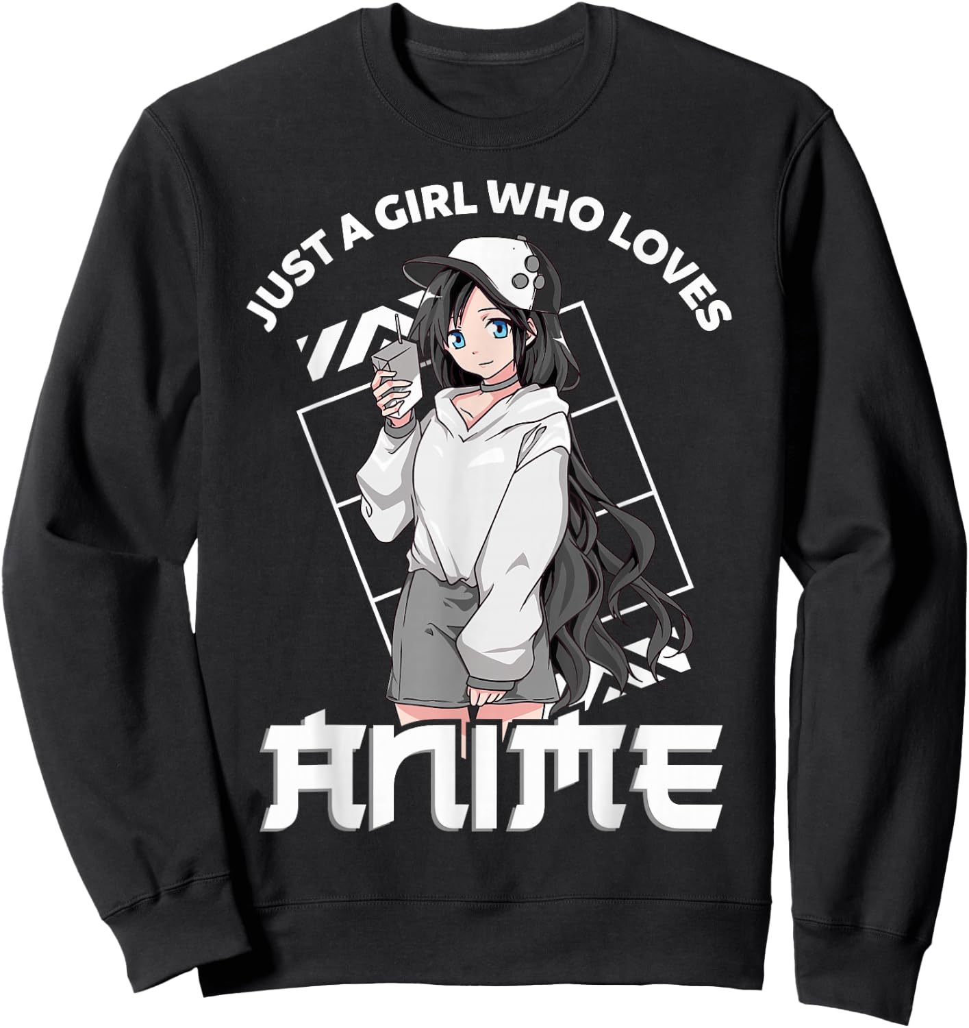 Anime Girl Just A Girl Who Loves Anime Girls Women Sweatshirt - Sweatshirt | Black