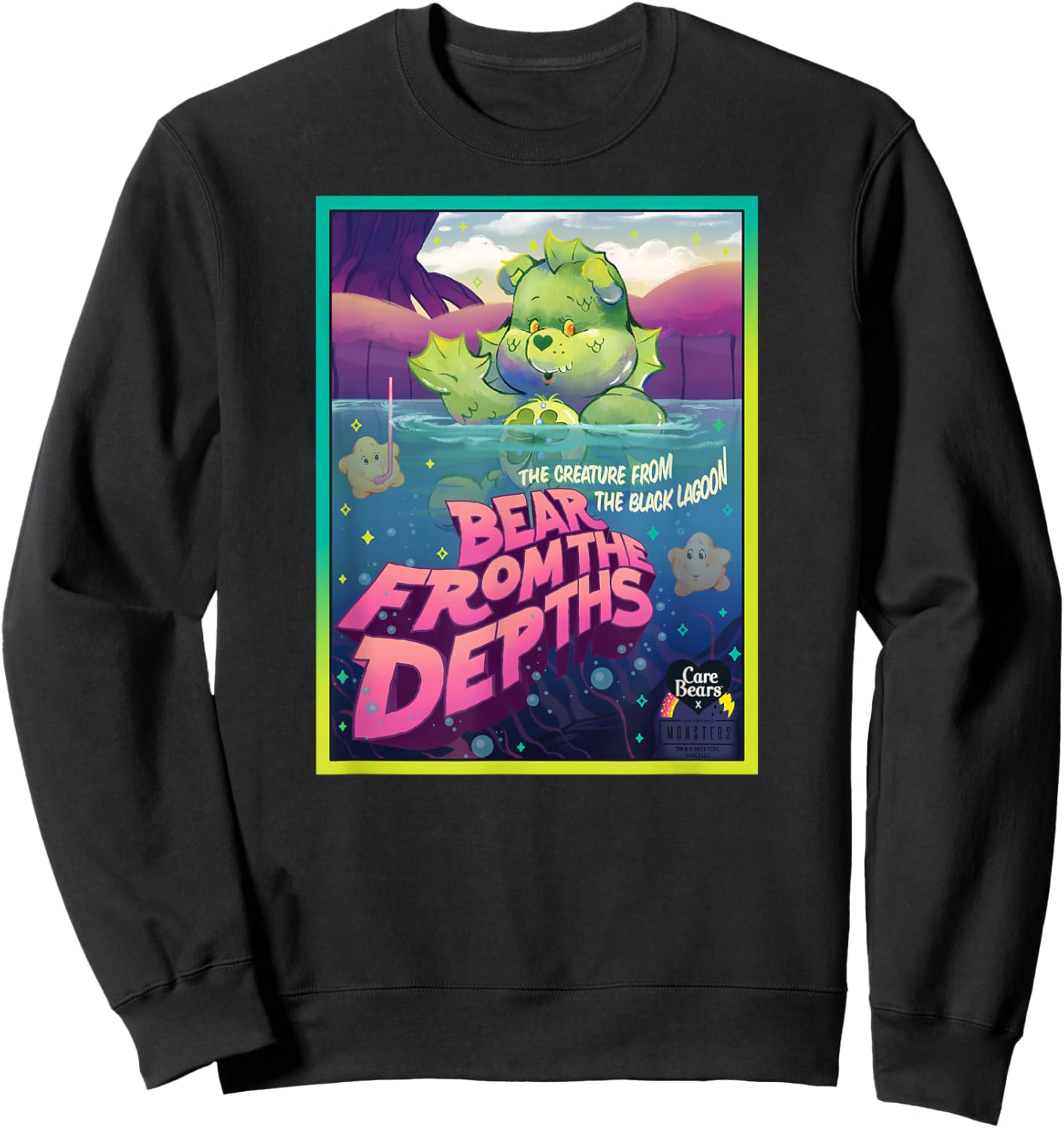 Care Bears x Universal Monsters Good Luck Bear Creature Sweatshirt - Sweatshirt | Black
