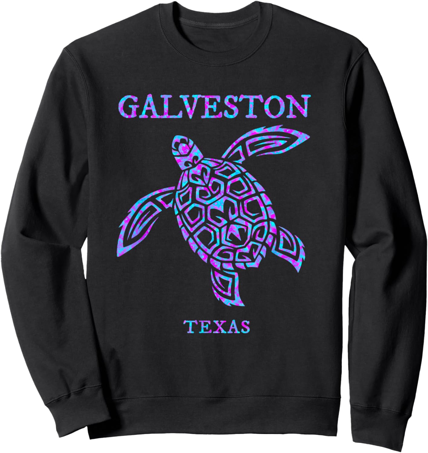 Galveston Texas Sea Turtle Boys Girls Beach Souvenir Sweatshirt - Sweatshirt | Black