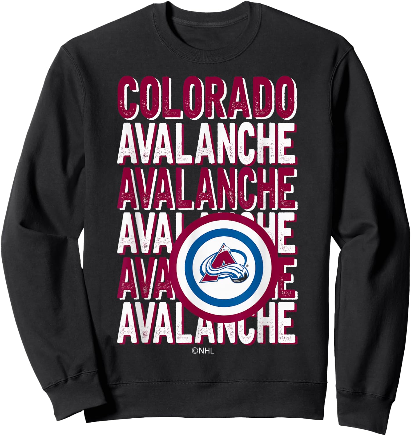 Colorado Avalanche Repeat Black Officially Licensed Sweatshirt - Sweatshirt | Black
