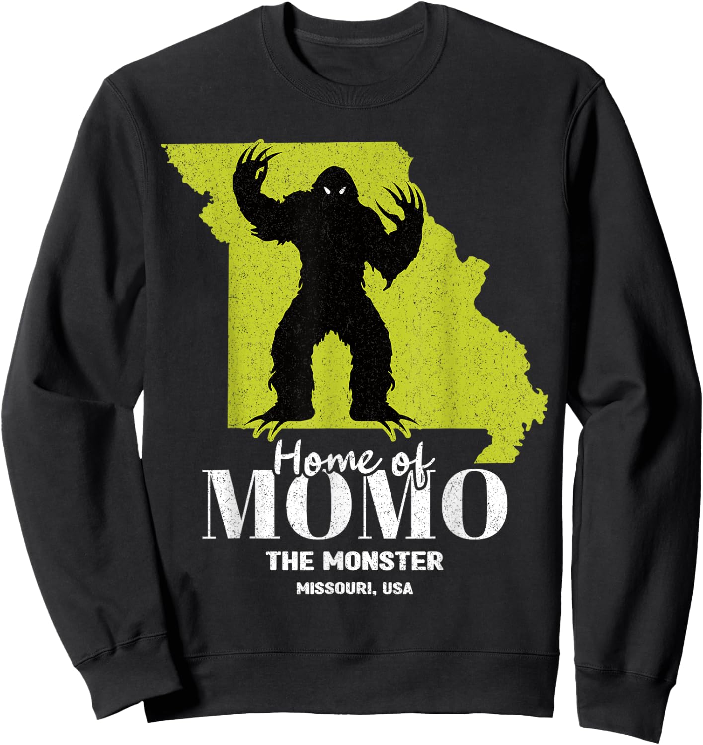 Momo The Monster Missouri State American Cryptid Sweatshirt - Sweatshirt | Black