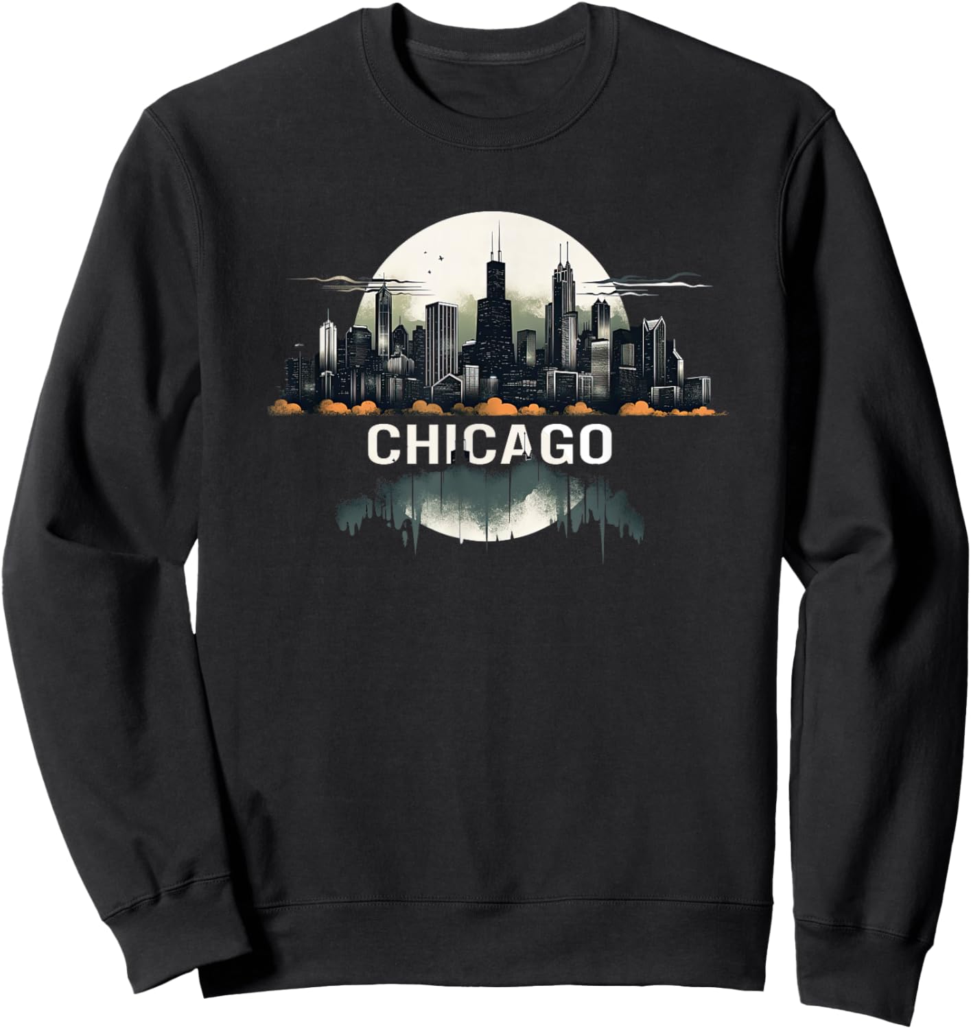 Chicago City Downtown Skyline Sweatshirt - Sweatshirt | Black