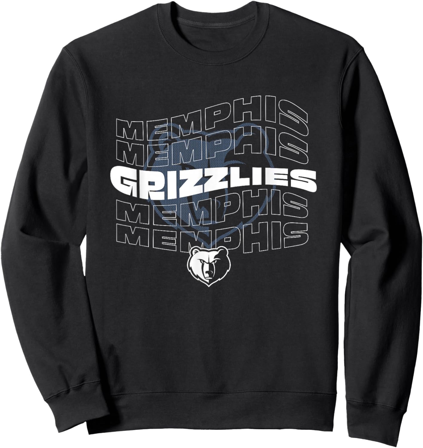 NBA Memphis Grizzlies Wave Outline Team Logo Sweatshirt - Sweatshirt | Black