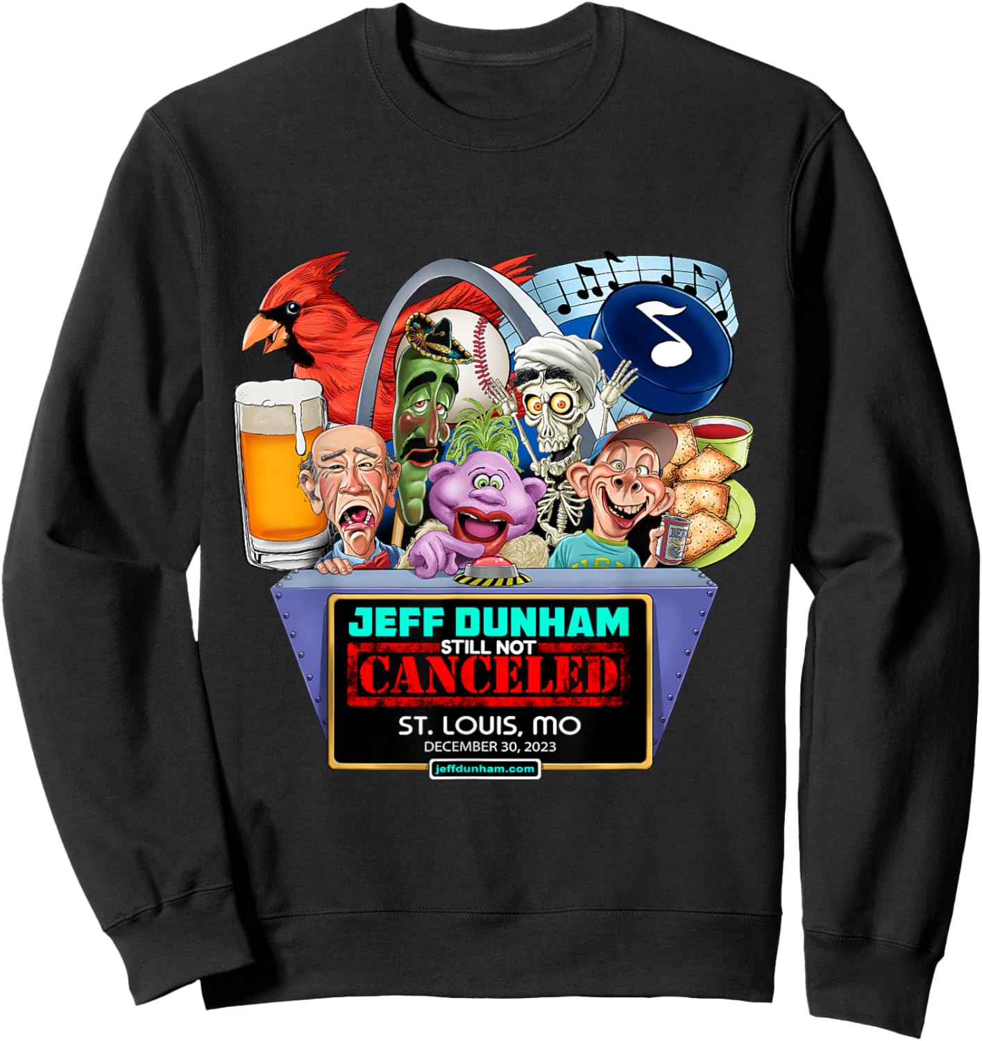 Jeff Dunham St. Louis, MO (2023) Sweatshirt - Sweatshirt | Black