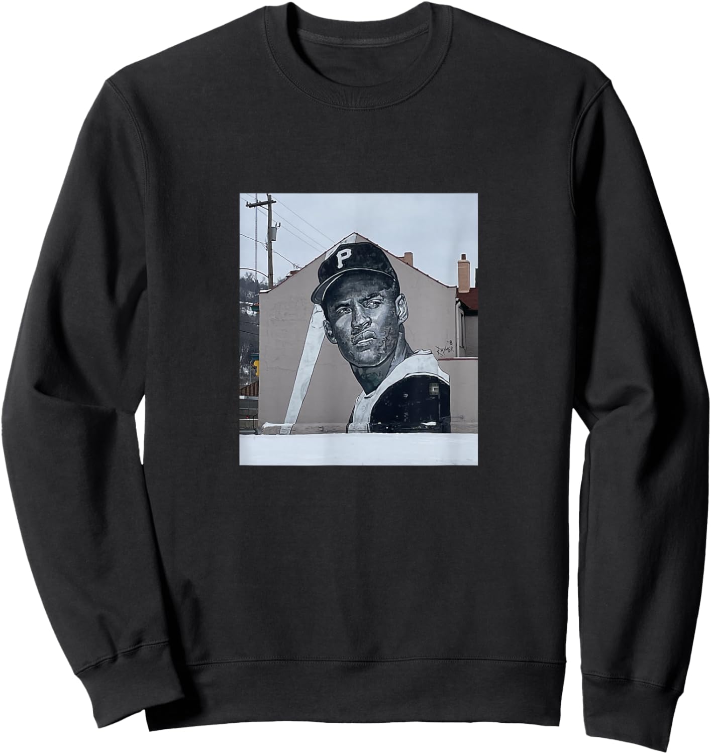 Roberto Baseball Clemente Player Puerto Rican PA Street Art Sweatshirt - Sweatshirt | Black