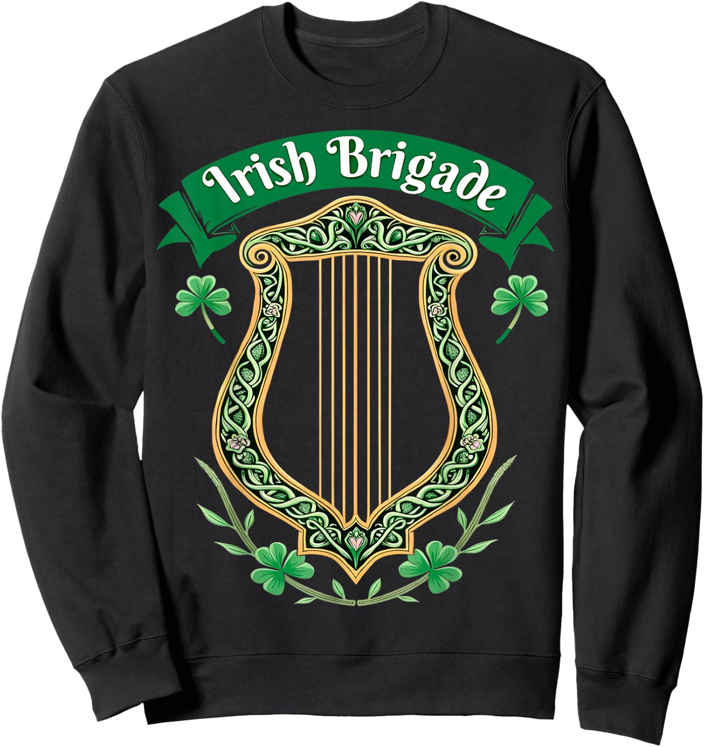 Irish Brigade Celtic Harp Heritage Sweatshirt - Sweatshirt | Black