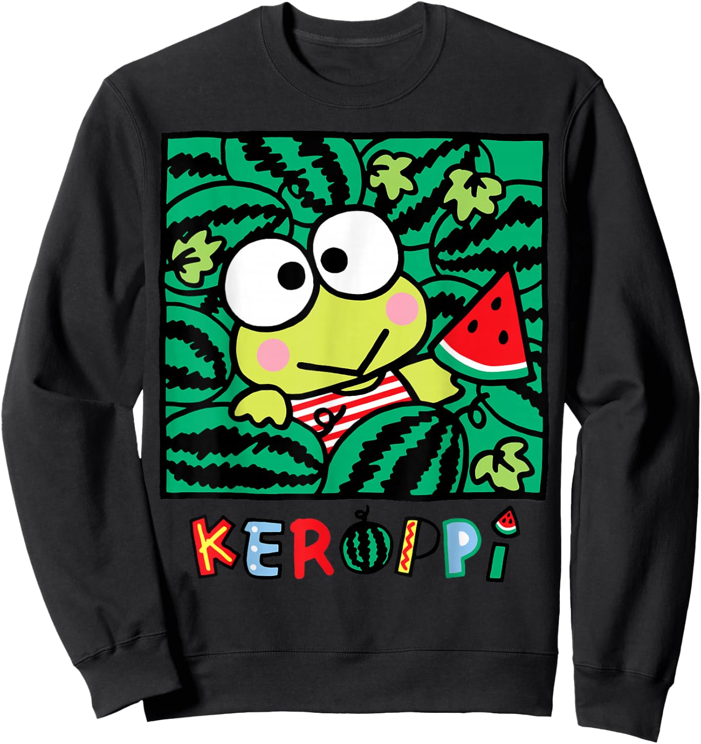 Keroppi Watermelon Summer Fun Sweatshirt - Sweatshirt | Black