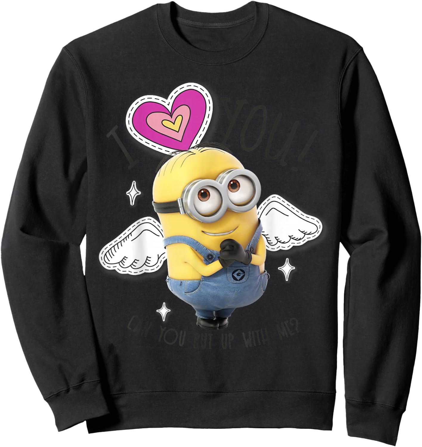 Despicable Me Minions I Love You Angel Wings Sweatshirt - Sweatshirt | Black