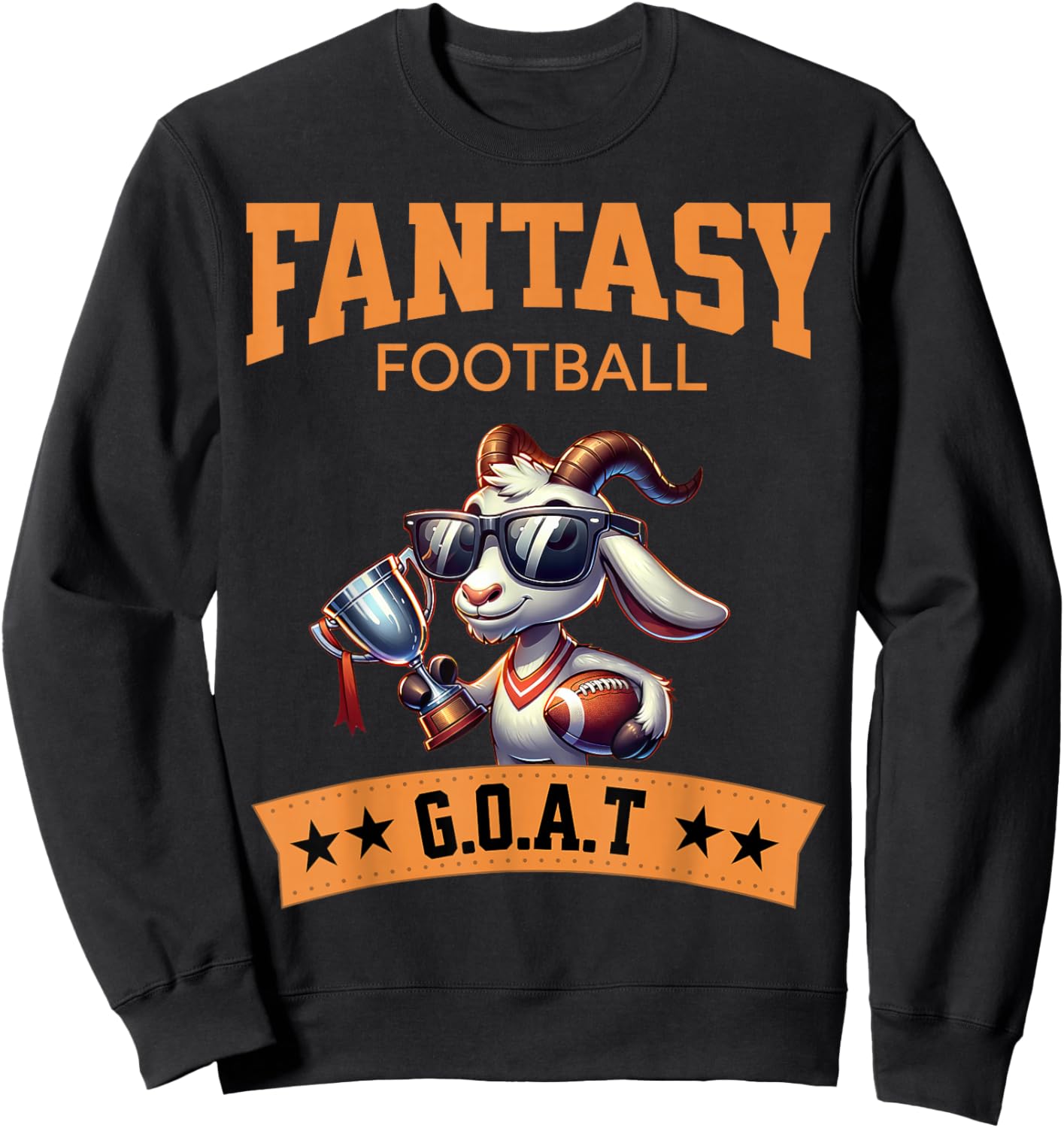 Funny Fantasy Football Champion Goat , Small Sweatshirt - Sweatshirt | Black