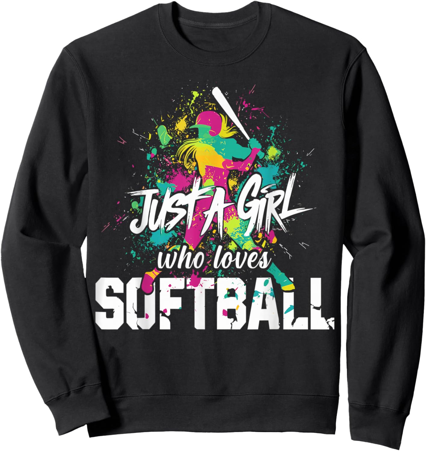 Softball Mom Just a Girl Who Loves Softball Sweatshirt - Sweatshirt | Black