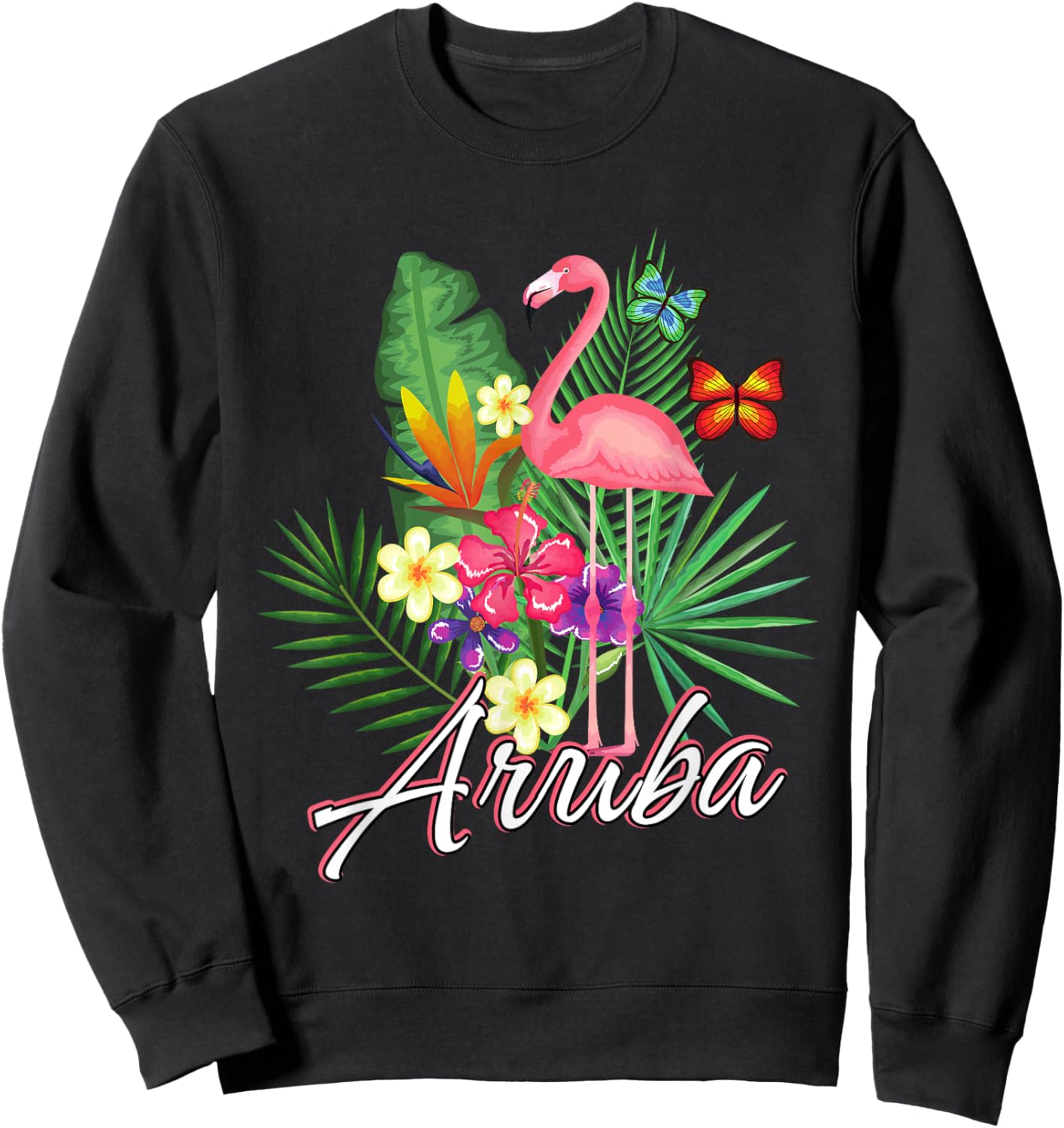 Flamingo Aruba Souvenir / Aruba Sweatshirt - Sweatshirt | Black