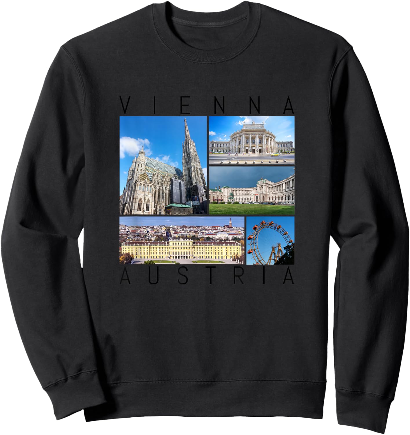 Wien Österreich berühmte Sehenswürdigkeiten Galerie Souvenir Sweatshirt - Sweatshirt | Black