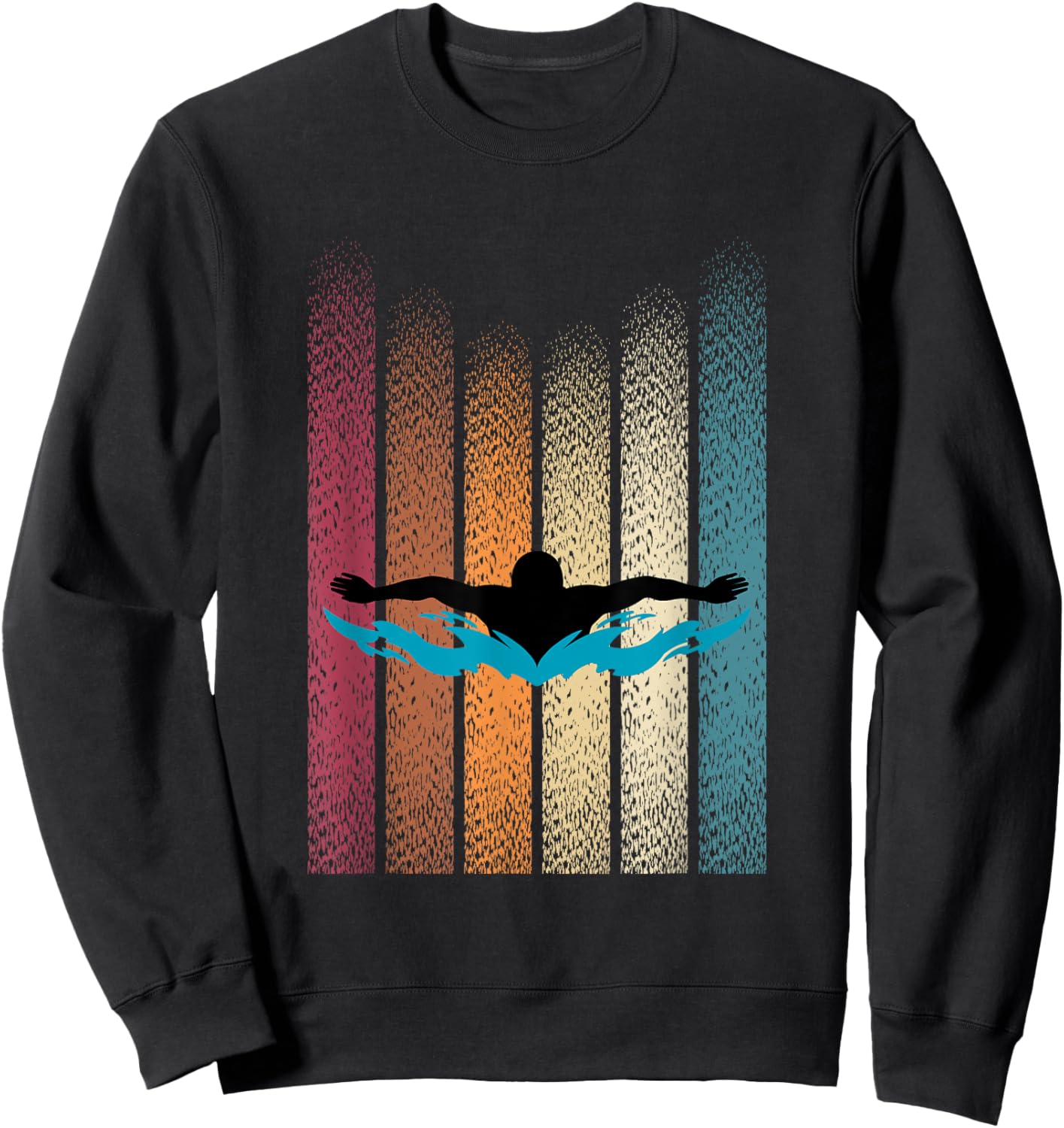 Swimming Retro Swimmer Competitive Swimmer Master Swimmer Sweatshirt - Sweatshirt | Black