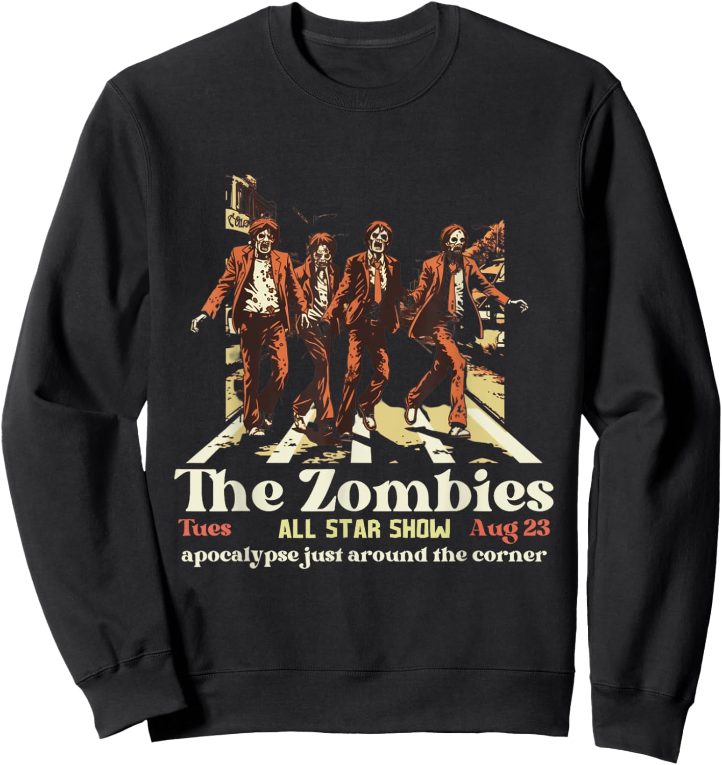 Retro The Zombies Band Concert Poster Abbey Road Show Sweatshirt - Sweatshirt | Black
