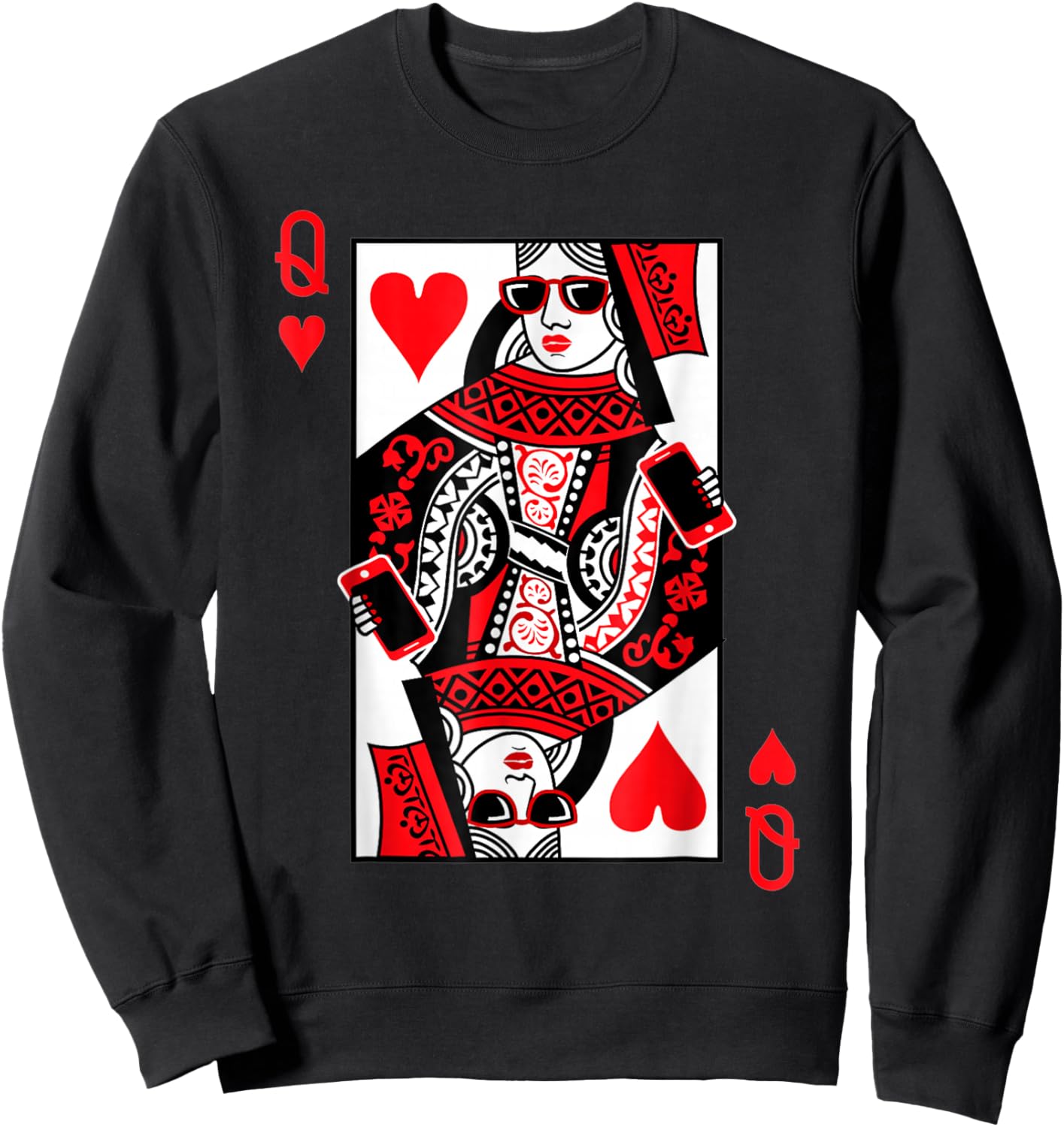 Queen of Hearts - Vintage Valentine's Day Costume Sweatshirt - Sweatshirt | Black