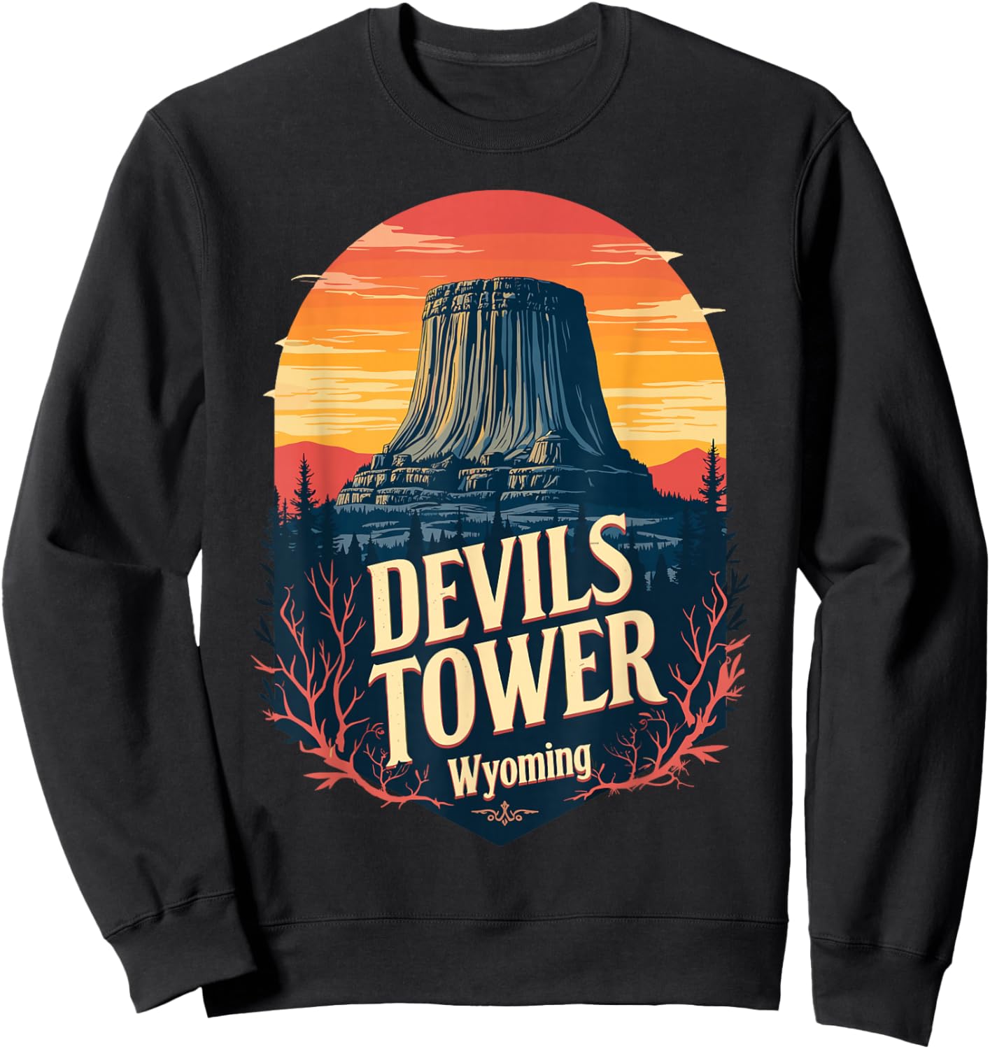 Devils Tower Wyoming, Devils Tower Sweatshirt - Sweatshirt | Black