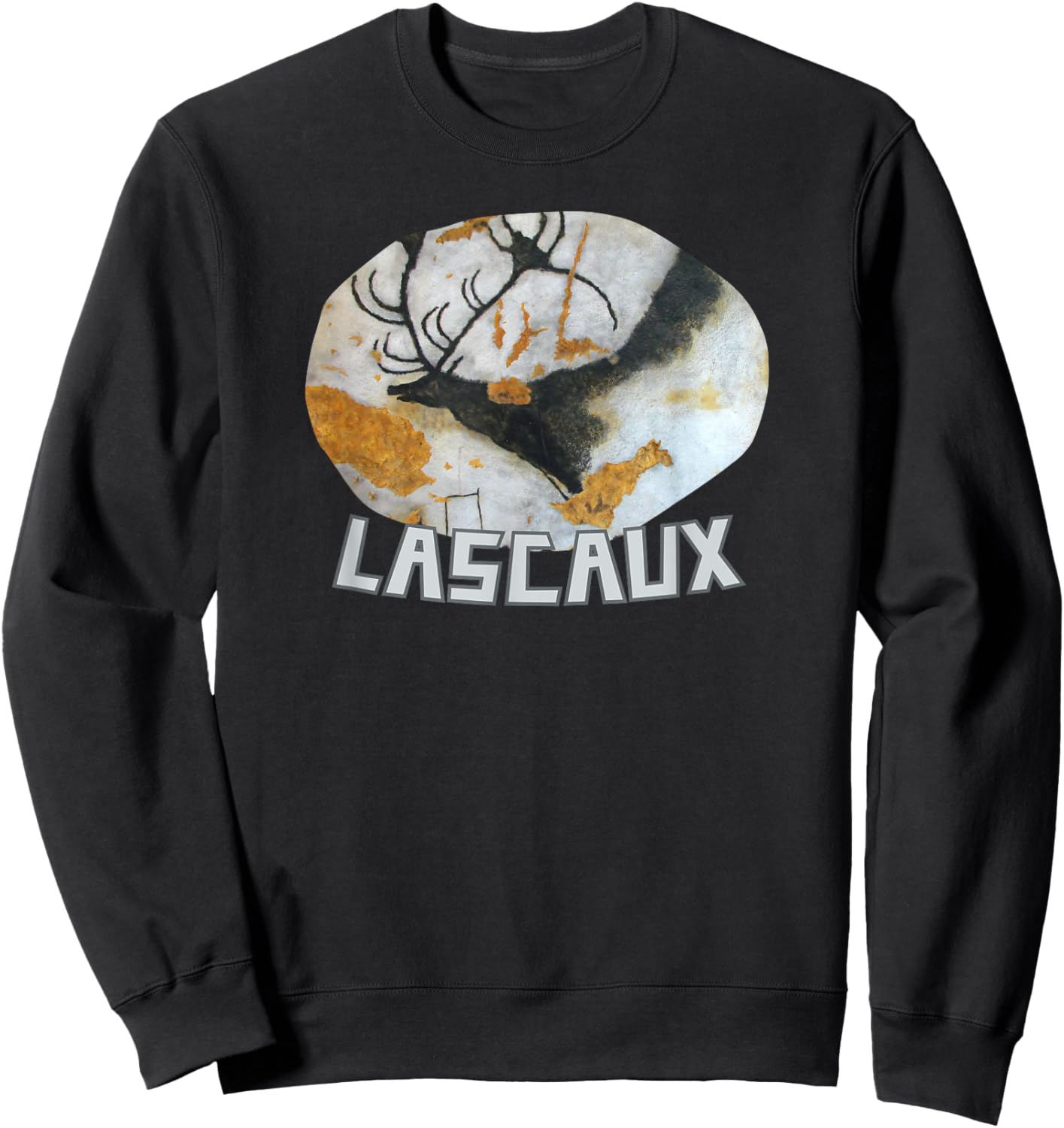 Lascaux Cave Painting Prehistoric Parietal Art Megaloceros Sweatshirt - Sweatshirt | Black