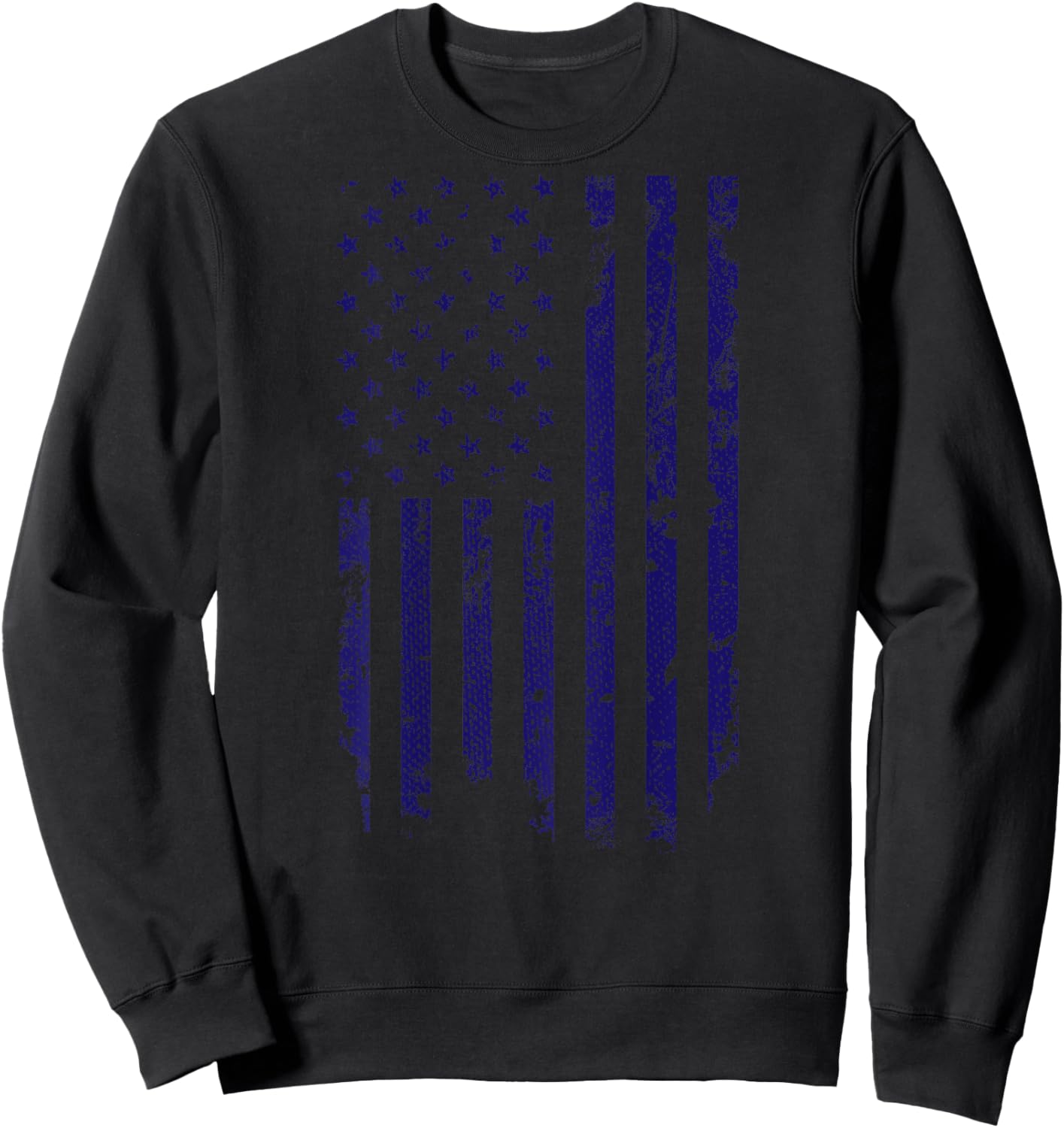 Vintage Distressed American Flag Kids Men Sweatshirt - Sweatshirt | Black
