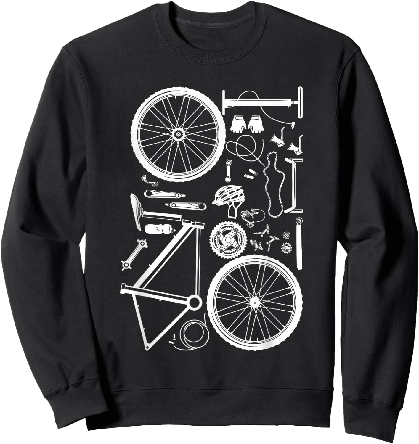 Bike Parts - Downhill Rider Mountainbike MTB Cycling Small Sweatshirt - Sweatshirt | Black