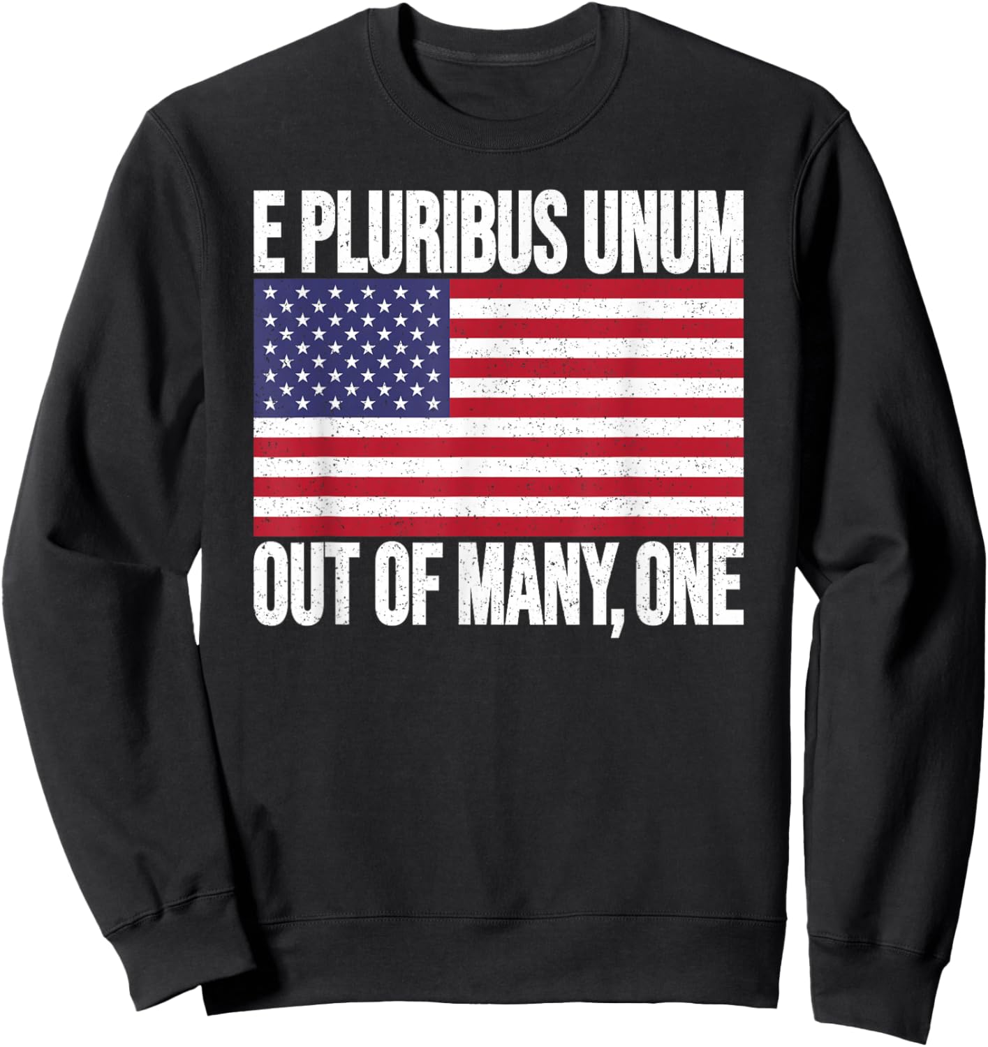E Pluribus Unum Usa Flag Sweatshirt - Sweatshirt | Black