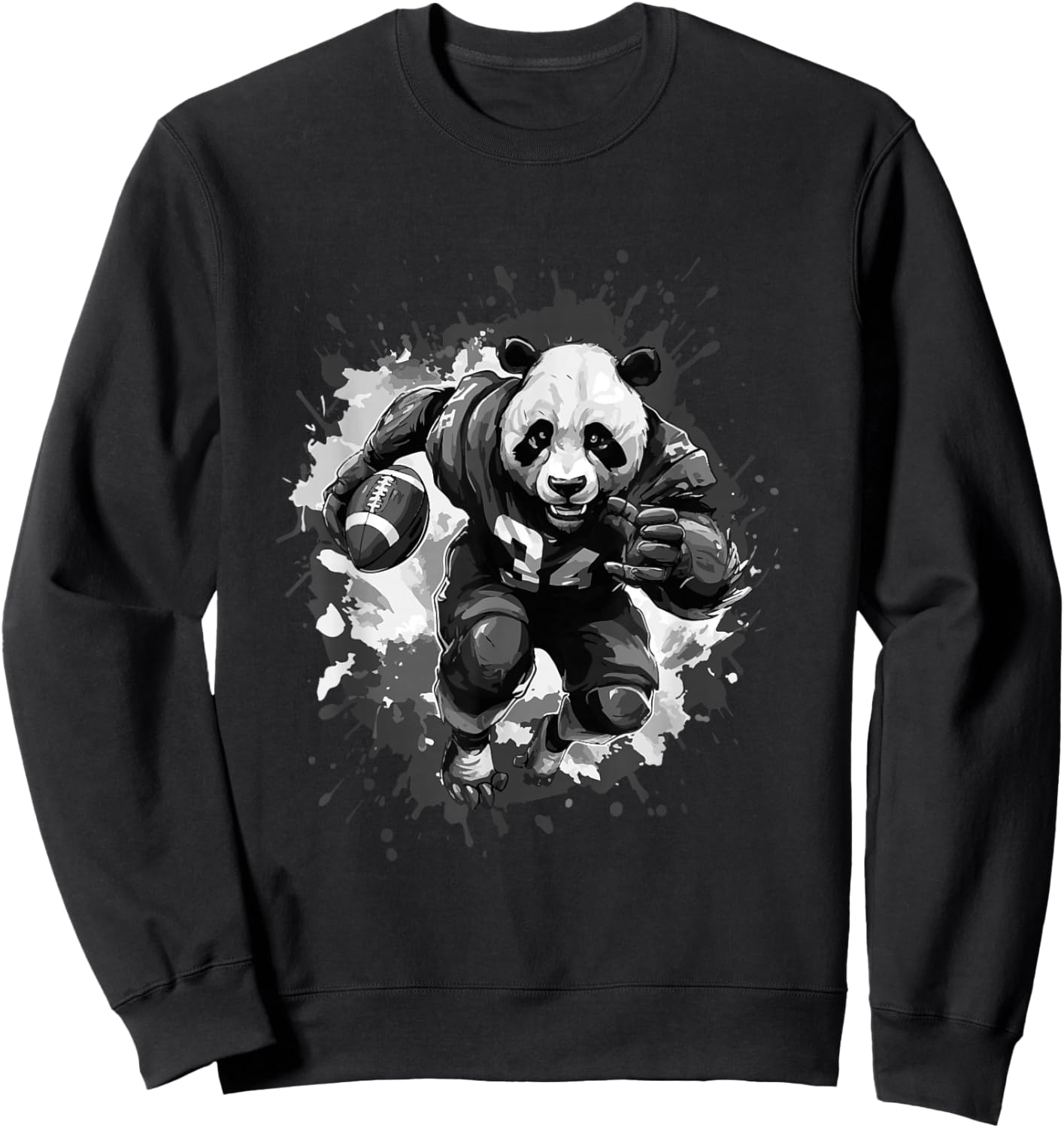 Panda Playing American Football Sport Sweatshirt - Sweatshirt | Black