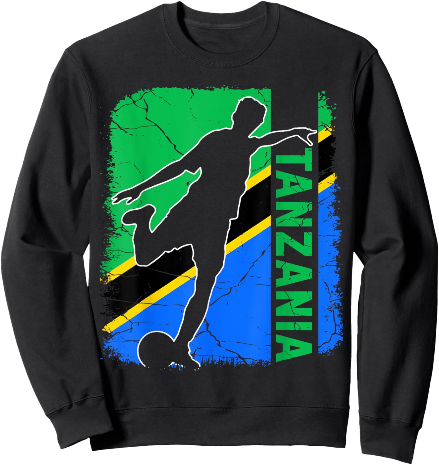 Tanzania Soccer Team Tanzania Flag Jersey Football Sweatshirt - Sweatshirt | Black