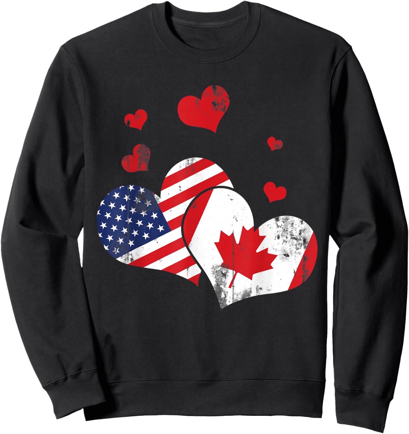 Valentine's Day Gift Maple Leaf Canada Sweatshirt - Sweatshirt | Black