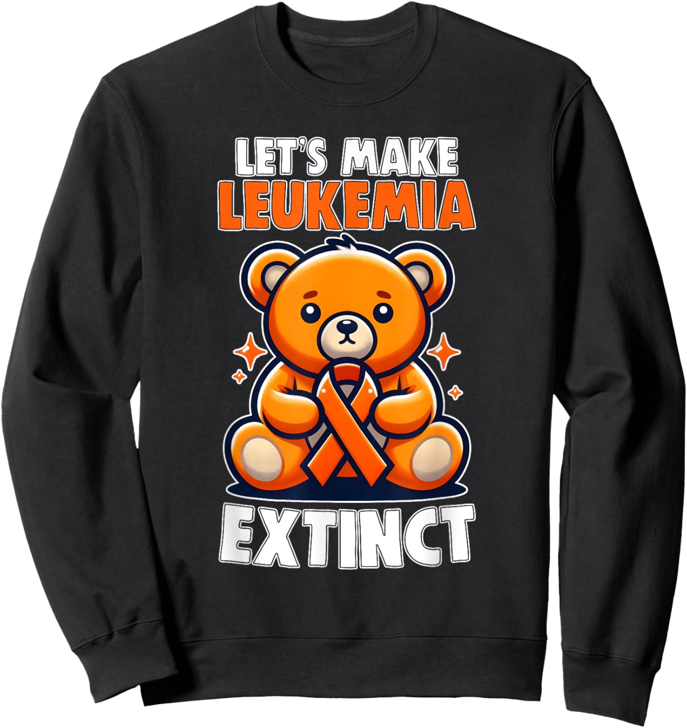 Leukemia Teddy Bear Orange Ribbon Hematologist Reptile Sweatshirt - Sweatshirt | Black