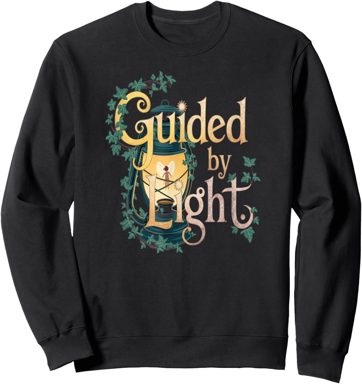 Guided By Light Lantern Fairy Nature Sweatshirt - Sweatshirt | Black