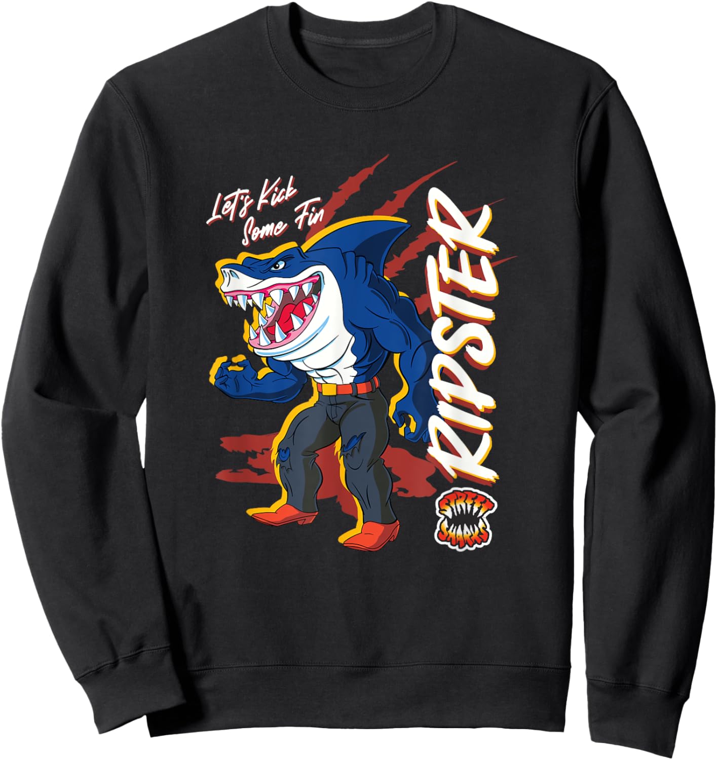 Street Sharks - Ripster Let's Kick Some Fin Sweatshirt - Sweatshirt | Black
