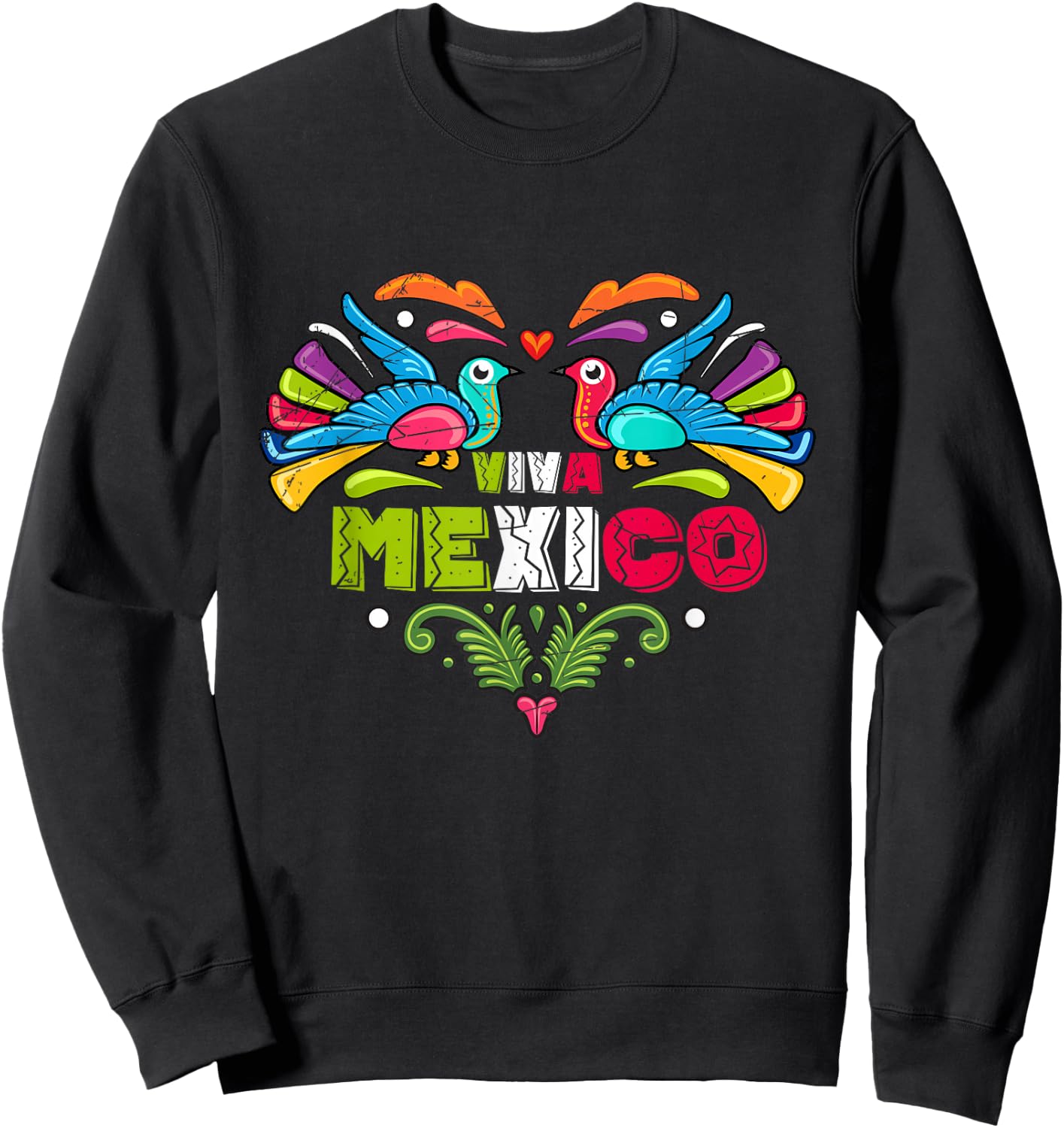 Proud Mexican Flag Peacock Animal Gift Viva Mexico Small Sweatshirt - Sweatshirt | Black
