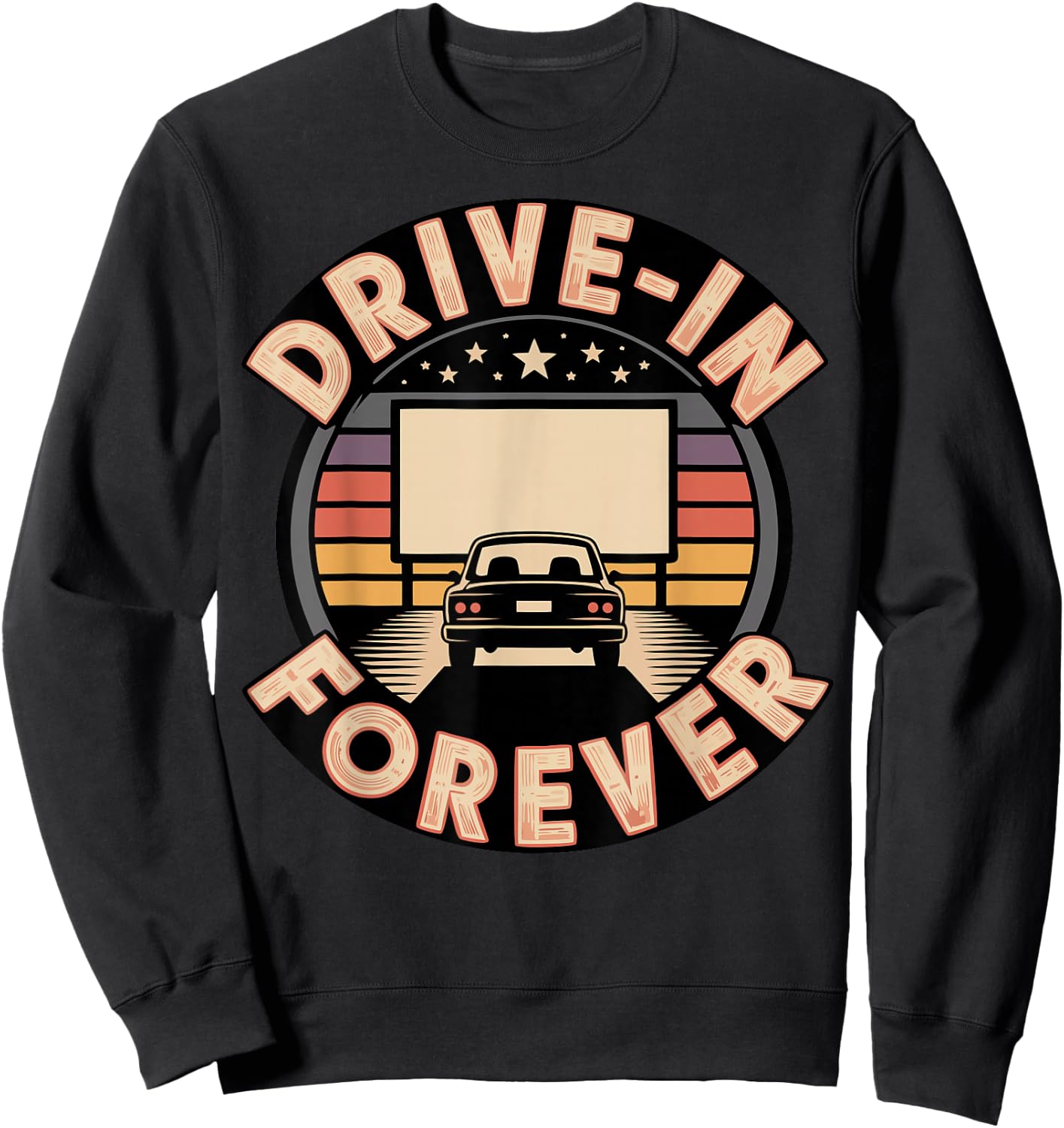 Vintage Drive-in Movie Enthusiast Retro Film Drive-in Cinema Sweatshirt - Sweatshirt | Black