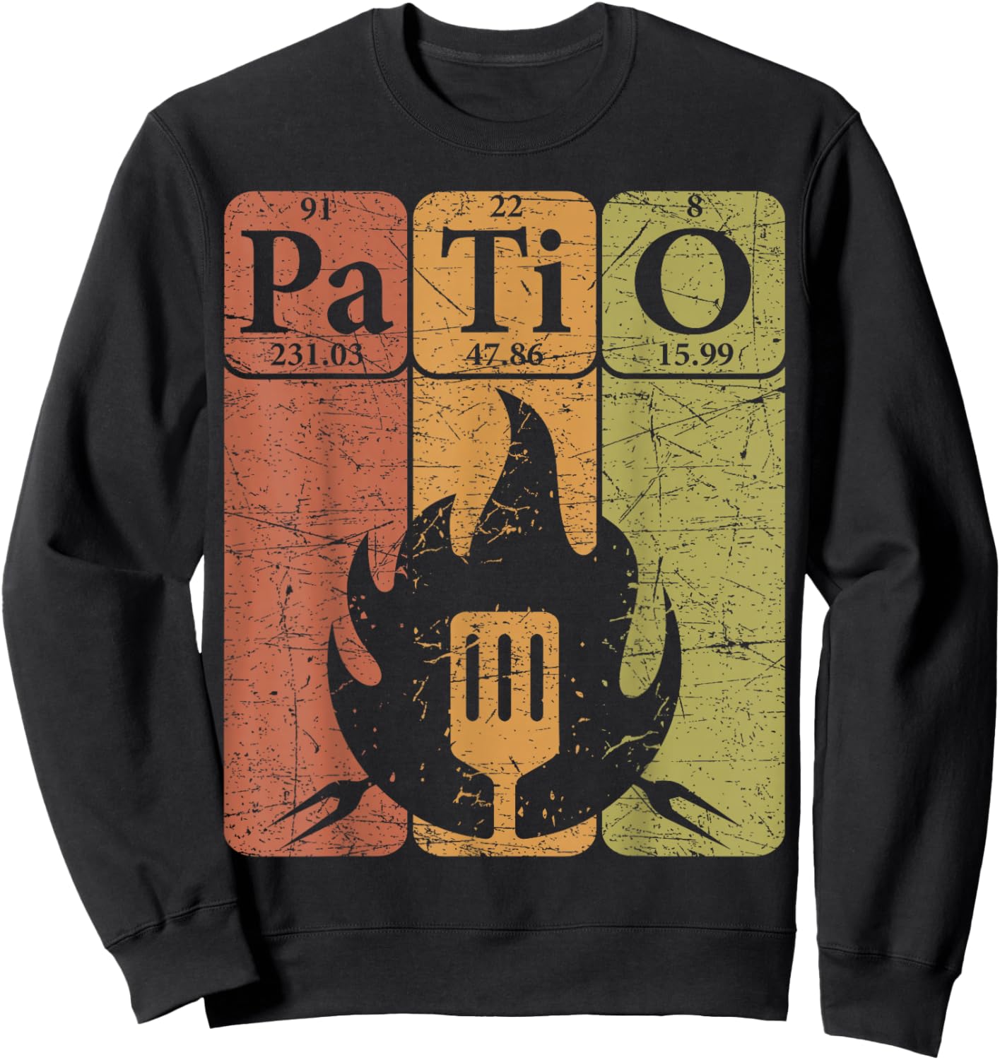 Patio BBQ Periodic Table Elements Grill BBQ Lover Barbecue Sweatshirt - Sweatshirt | Black