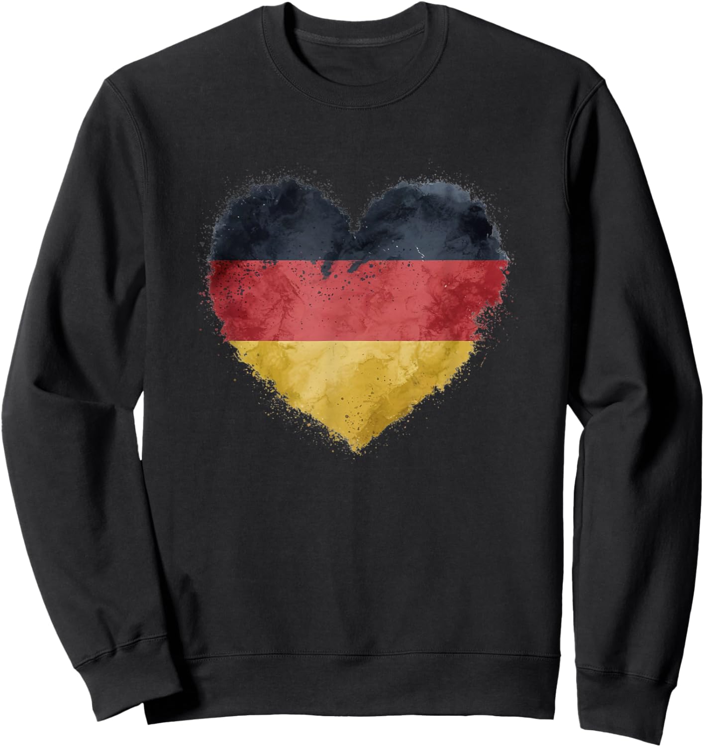 Leuchtendes Herz, deutsche Flagge, Farben, Deutschland-Fan Sweatshirt - Sweatshirt | Black
