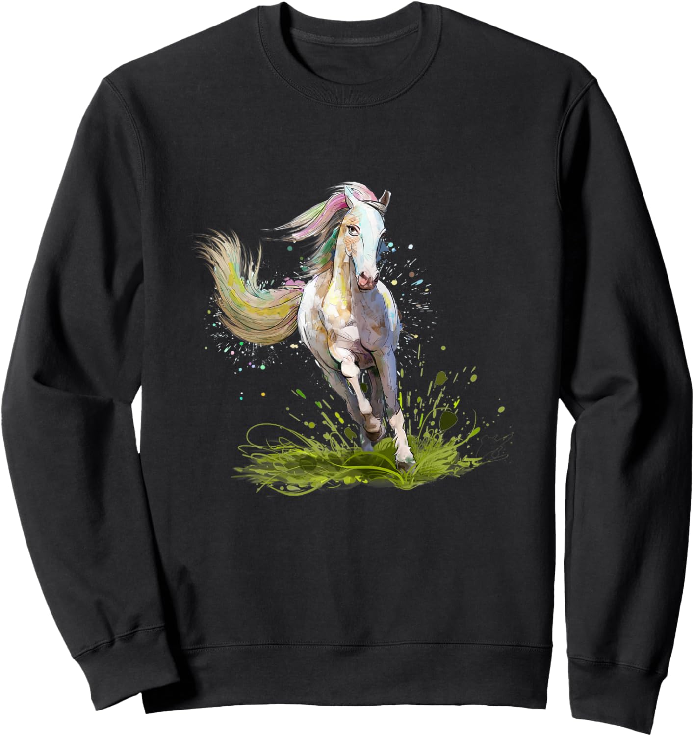 Horse Lover Shirt Girls Horseback Riding Equestrian Horse Sweatshirt - Sweatshirt | Black