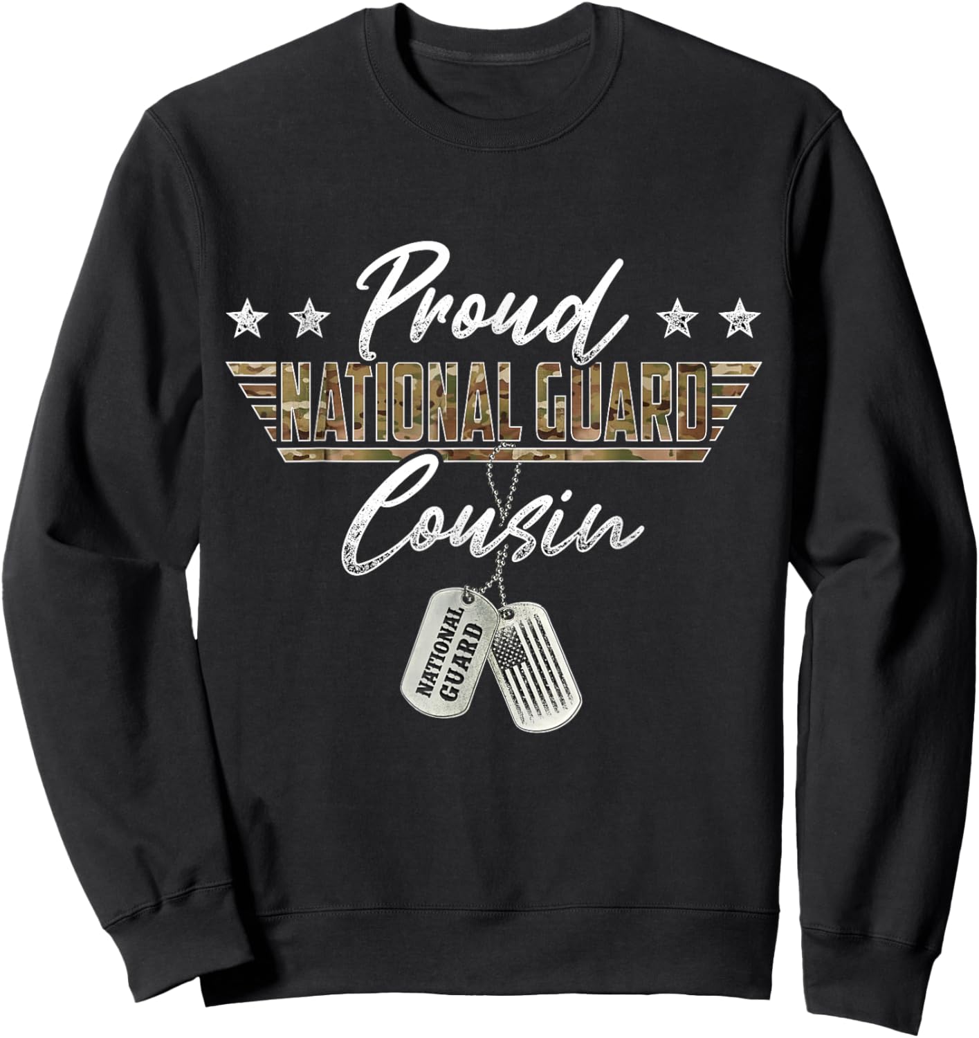 Proud National Guard Cousin National Guard Family Matching Sweatshirt - Sweatshirt | Black