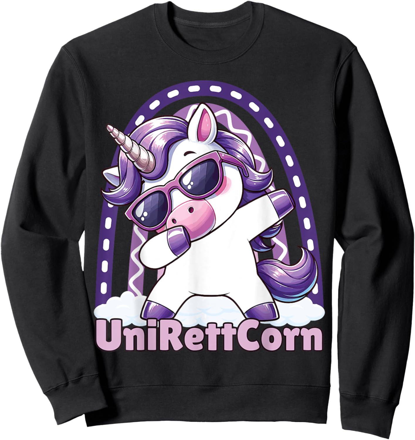 Rett Syndrome Awareness, UniRettCorn, Unicorn Rett Syndrome Sweatshirt - Sweatshirt | Black