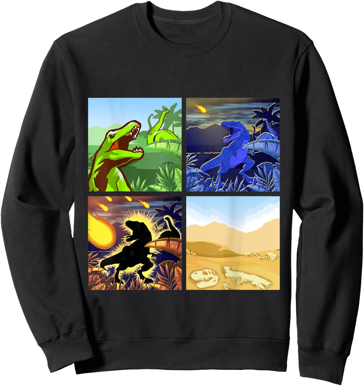 Types Of Dinosaur Dino Extinction Storyboard Gift Sweatshirt - Sweatshirt | Black