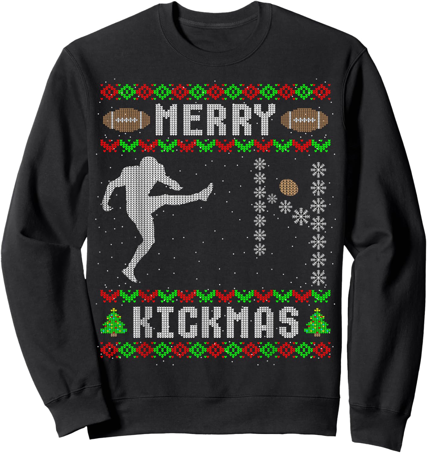 Funny Ugly Christmas Football Sport Team Kicker Sweatshirt - Sweatshirt | Black