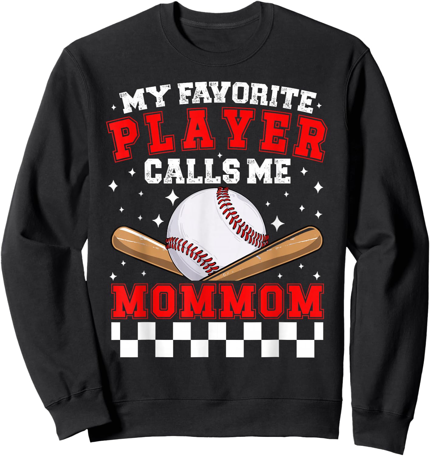 Proud Baseball Mommom Of A Baseball Player Mommom Sweatshirt - Sweatshirt | Black