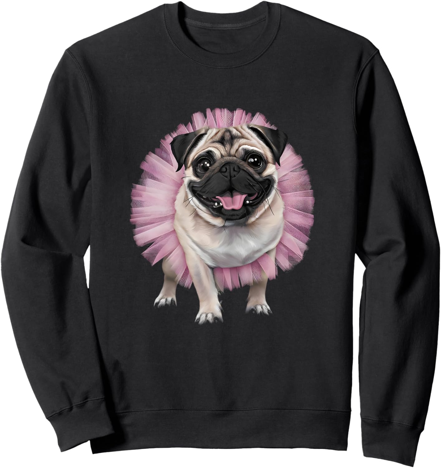Pug Tutu Ballerina Ballet Pug Lover Sweatshirt - Sweatshirt | Black